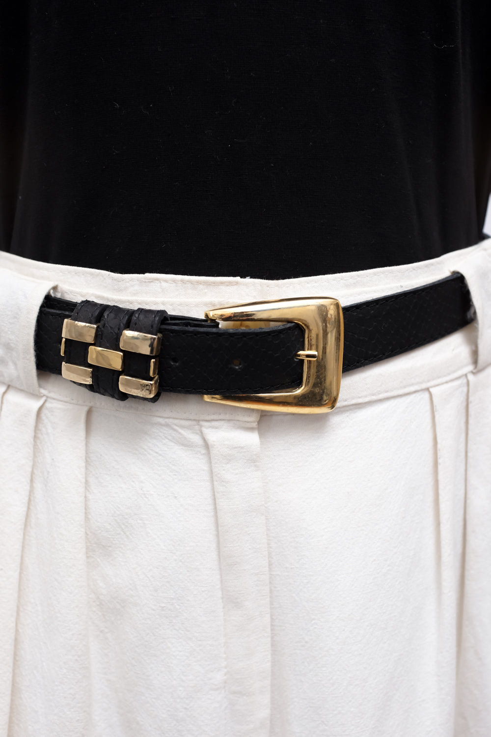 BLACK SUEDE LEATHER VINTAGE BELT