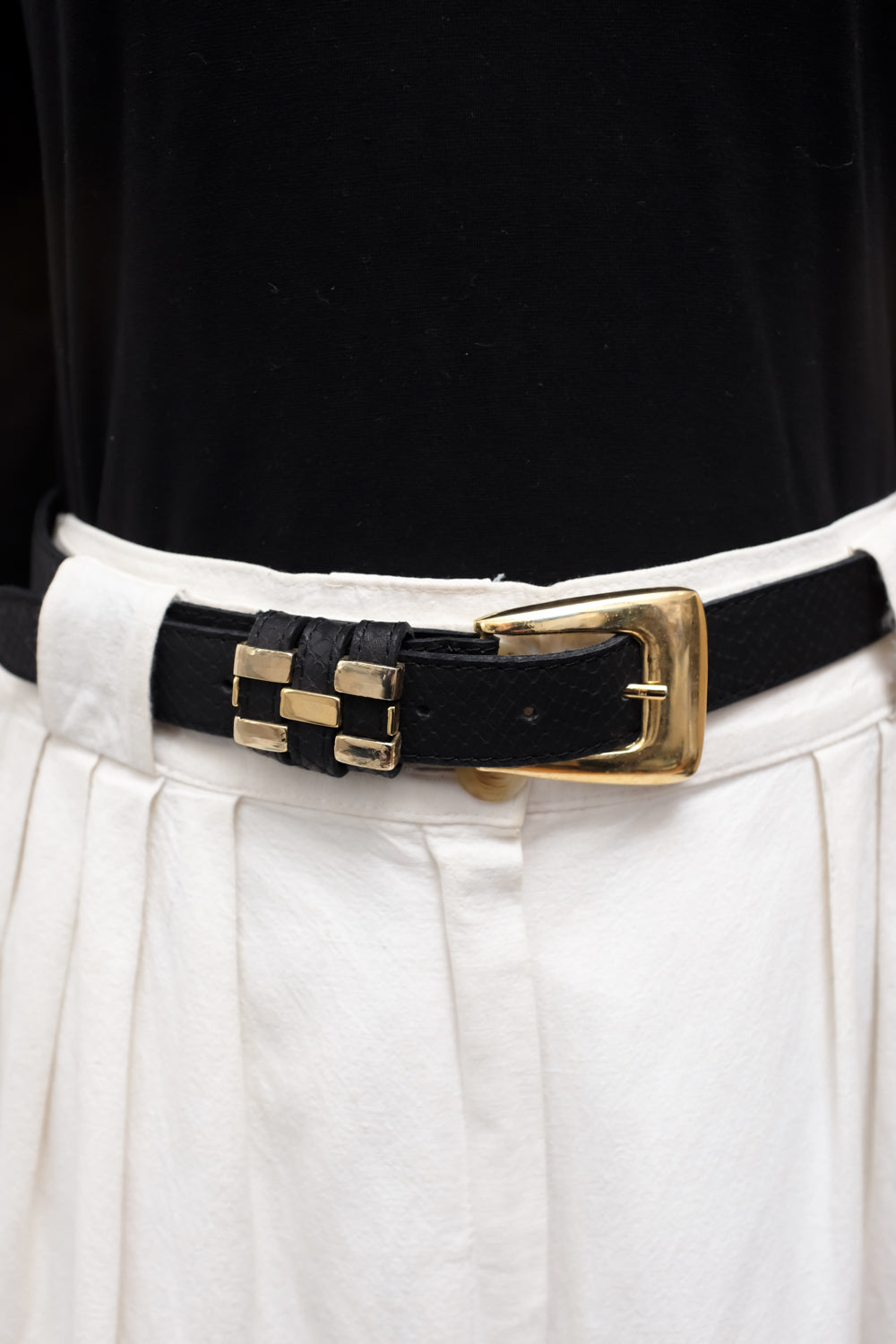 BLACK SUEDE LEATHER VINTAGE BELT