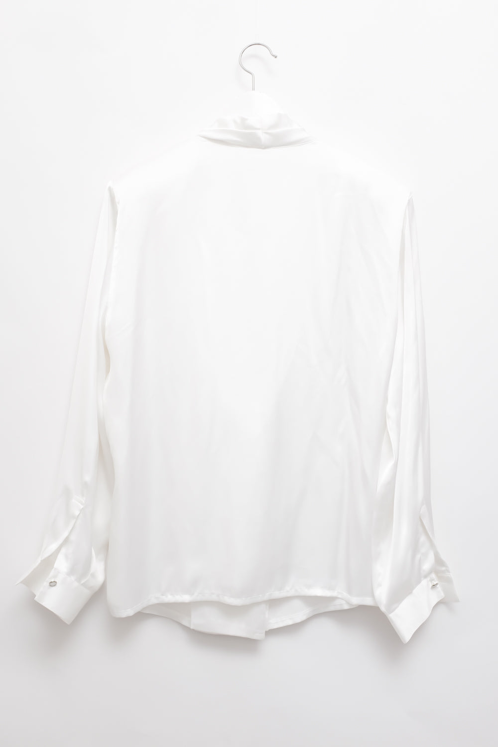 SATIN LIQUID WHITE WRAP BLOUSE