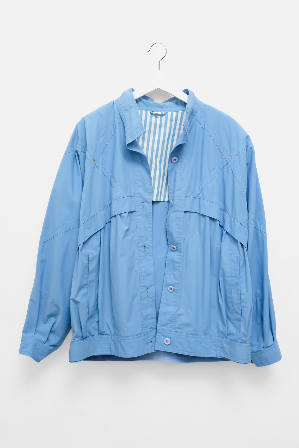 VINTAGE BLUE COTTON BOMBER BLOUSON JACKET