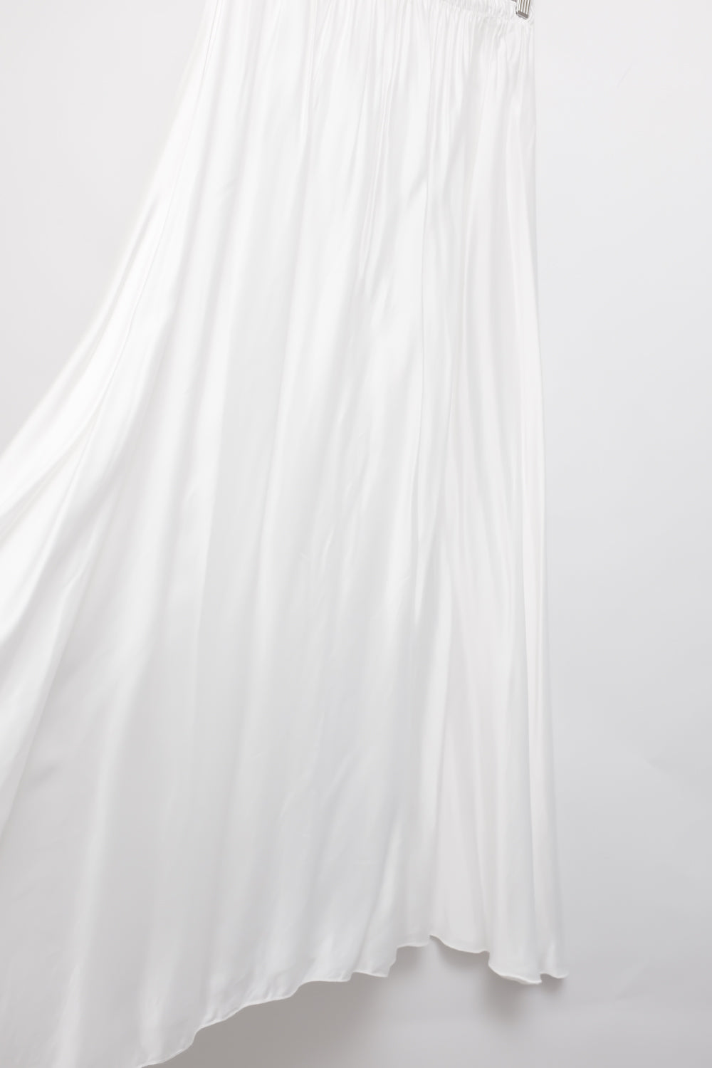 SATIN ITALY SILK WHITE MAXI SKIRT