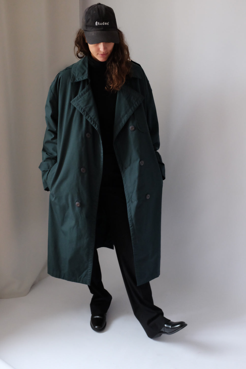 ALL SEASON GREEN VINTAGE TRENCH COAT