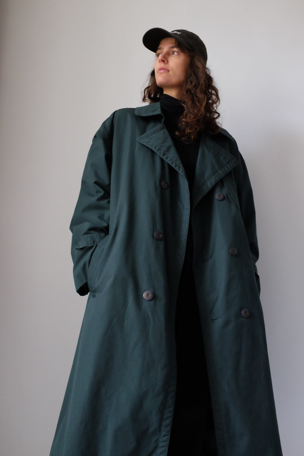 ALL SEASON GREEN VINTAGE TRENCH COAT