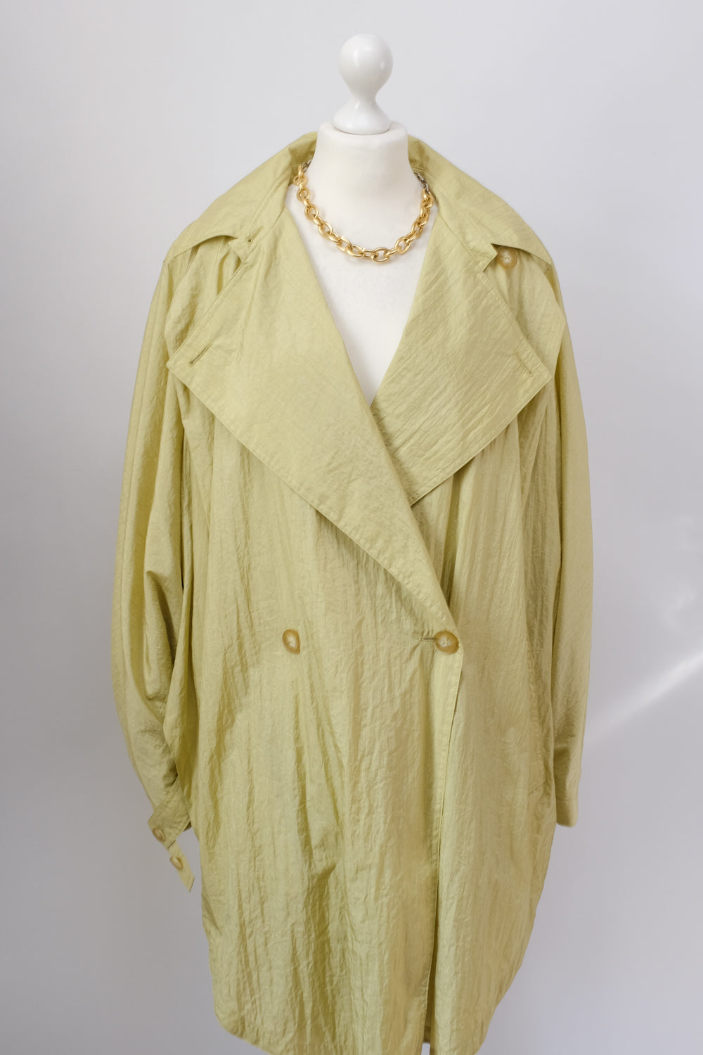 GREEN SUMMER CAPE TRENCH COAT