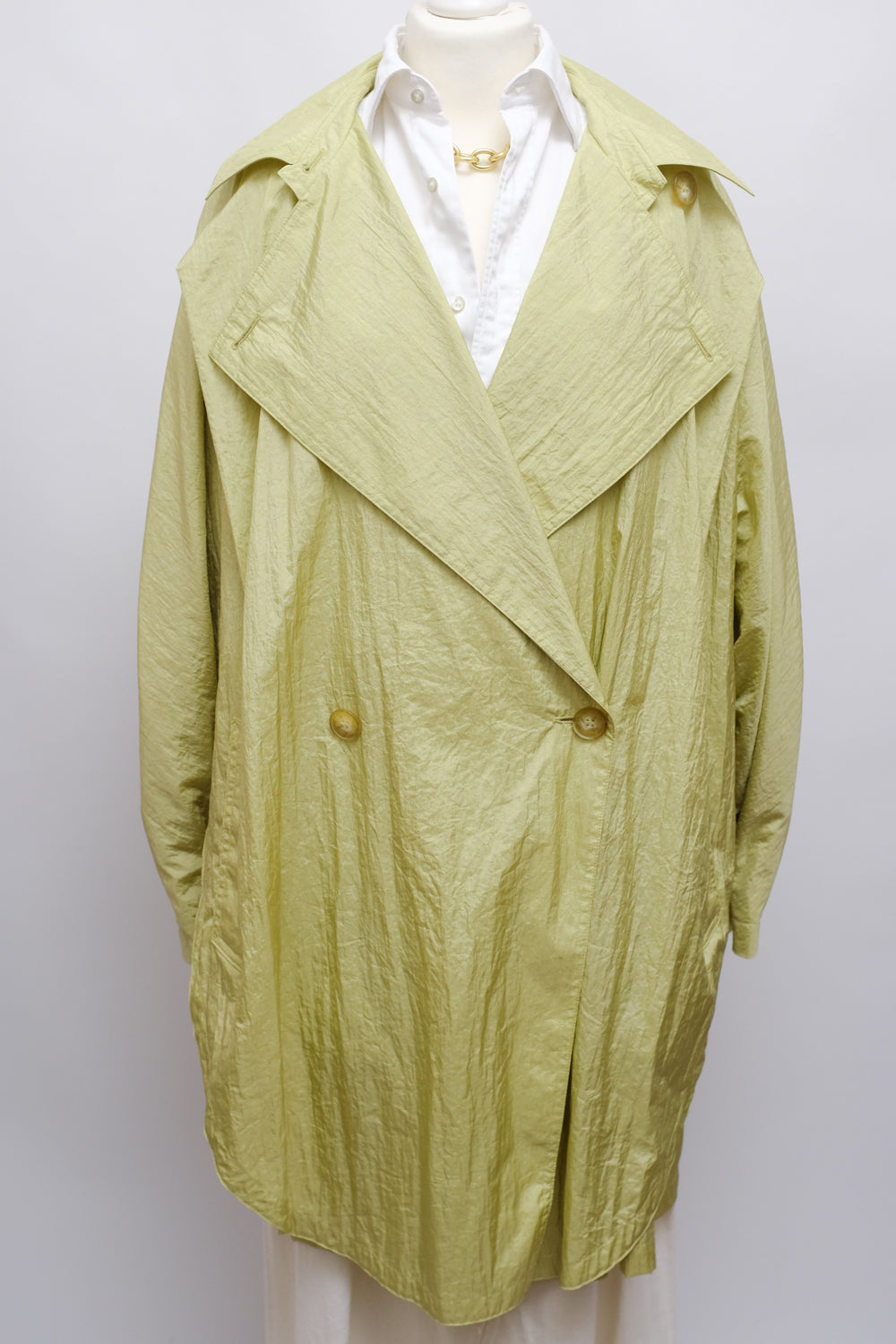 GREEN SUMMER CAPE TRENCH COAT