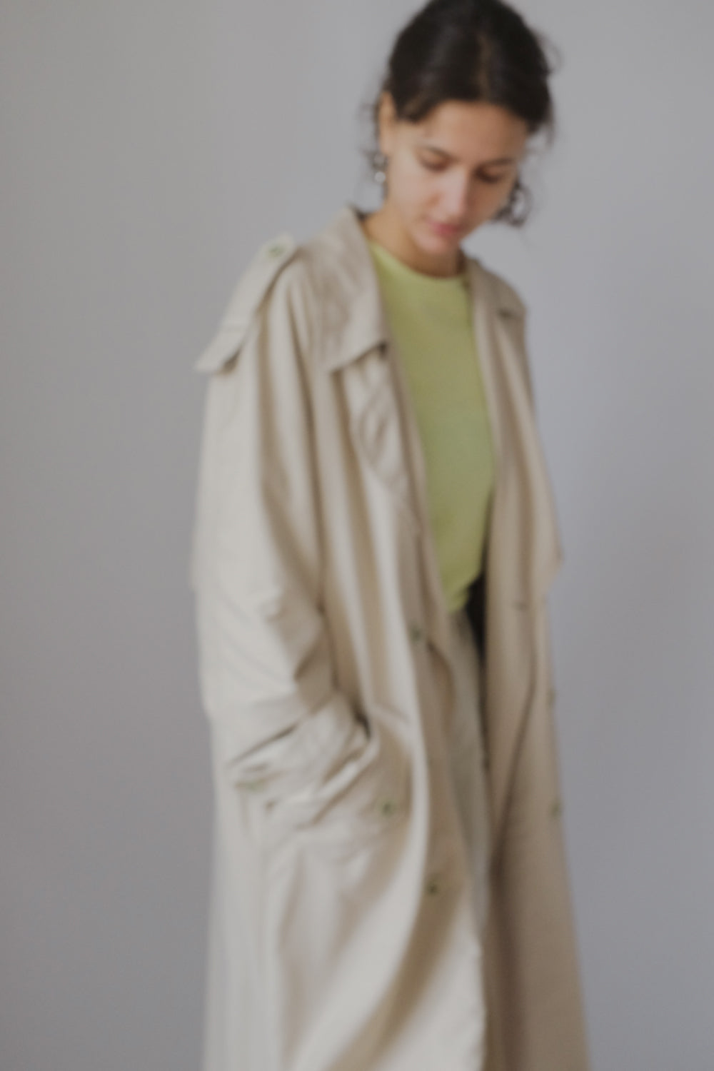 CLASSY BEIGE MAXI VINTAGE SUMMER TRENCH