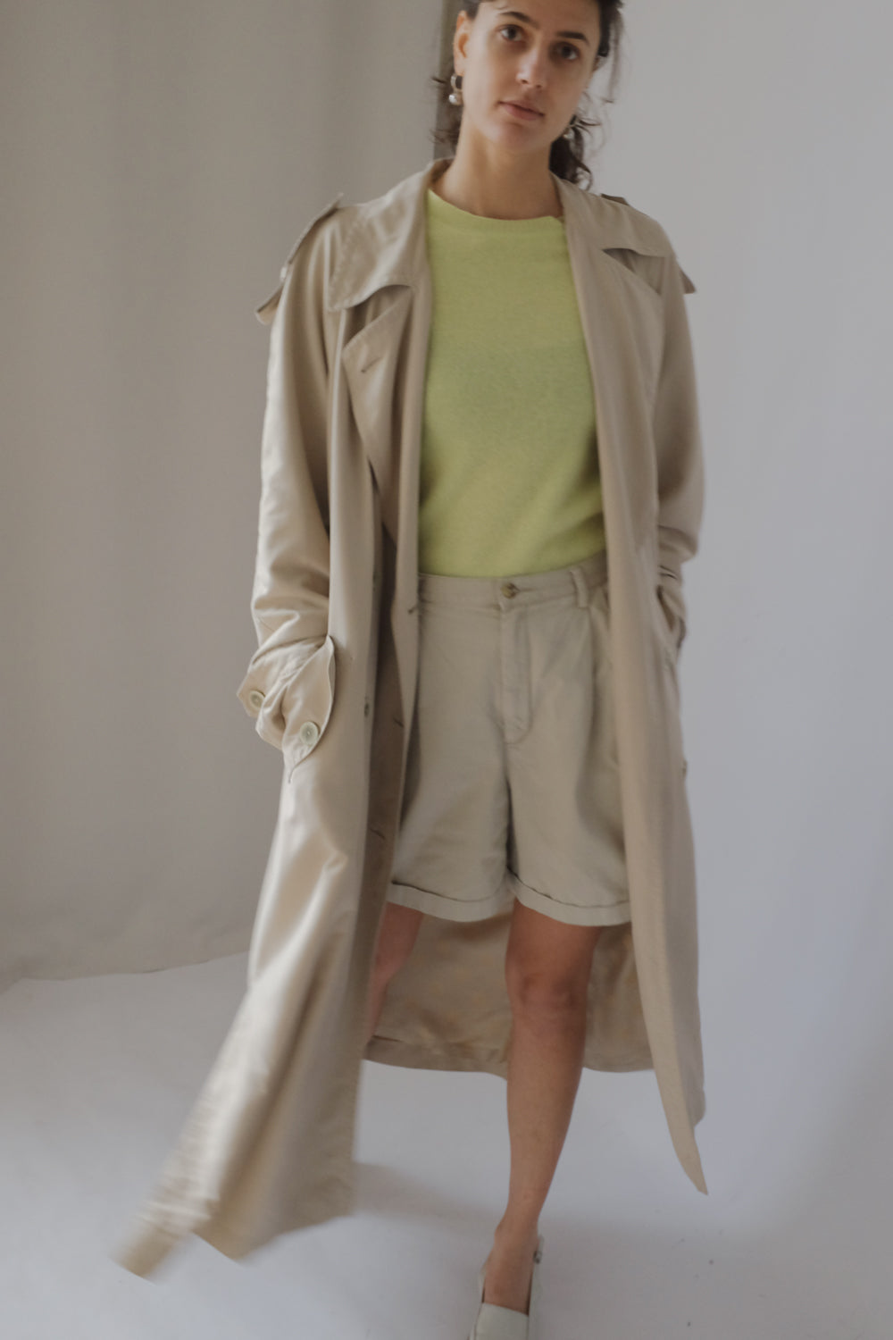 CLASSY BEIGE MAXI VINTAGE SUMMER TRENCH