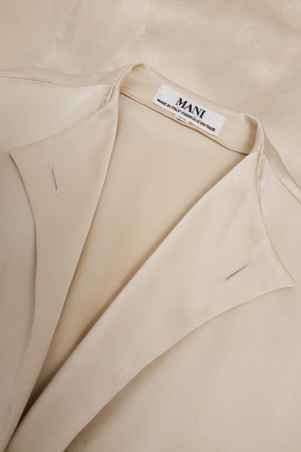 PURE SILK SATIN CREAM MANI ITALY BLOUSE