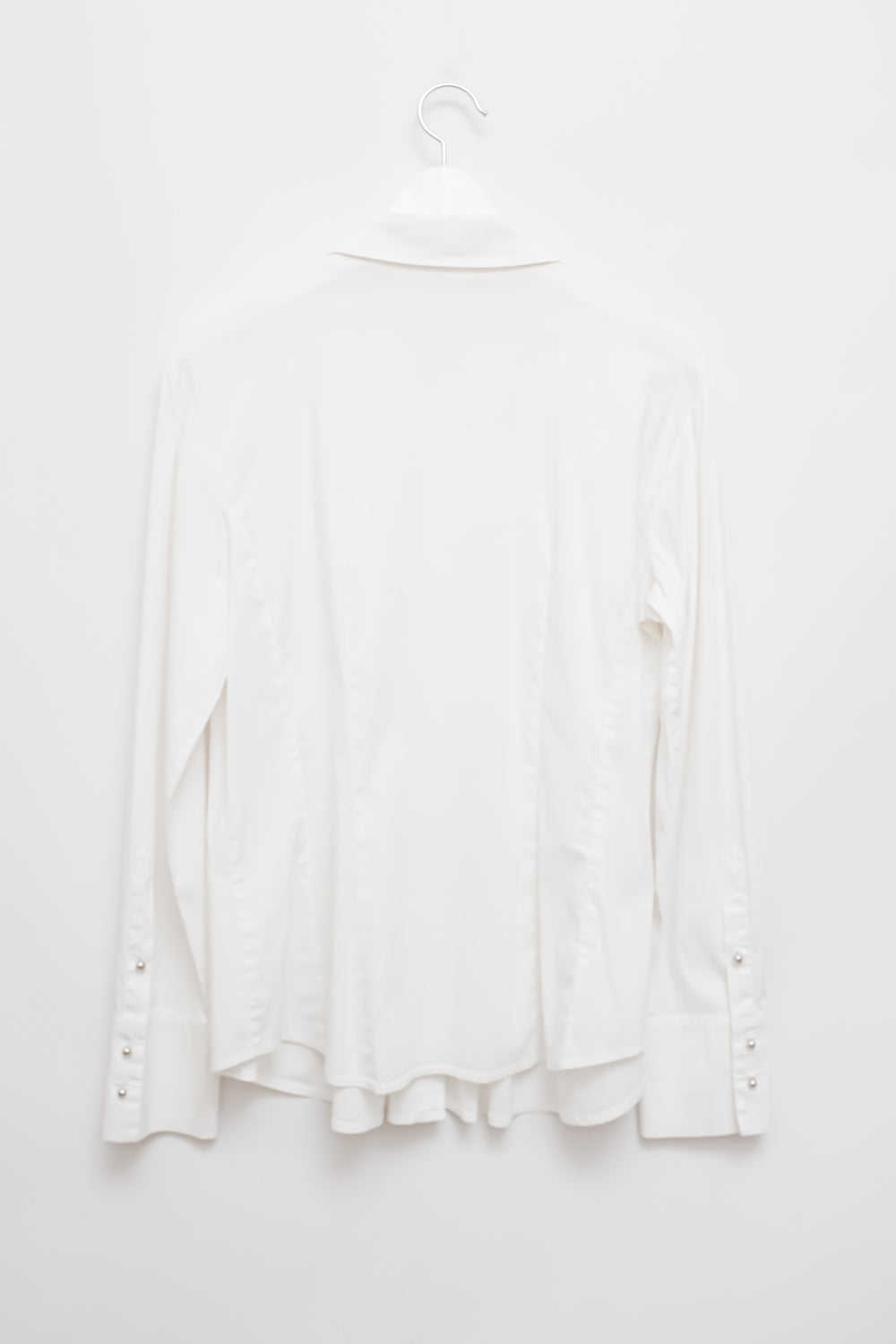 PLEATED STRETCHY WHITE SHIRT