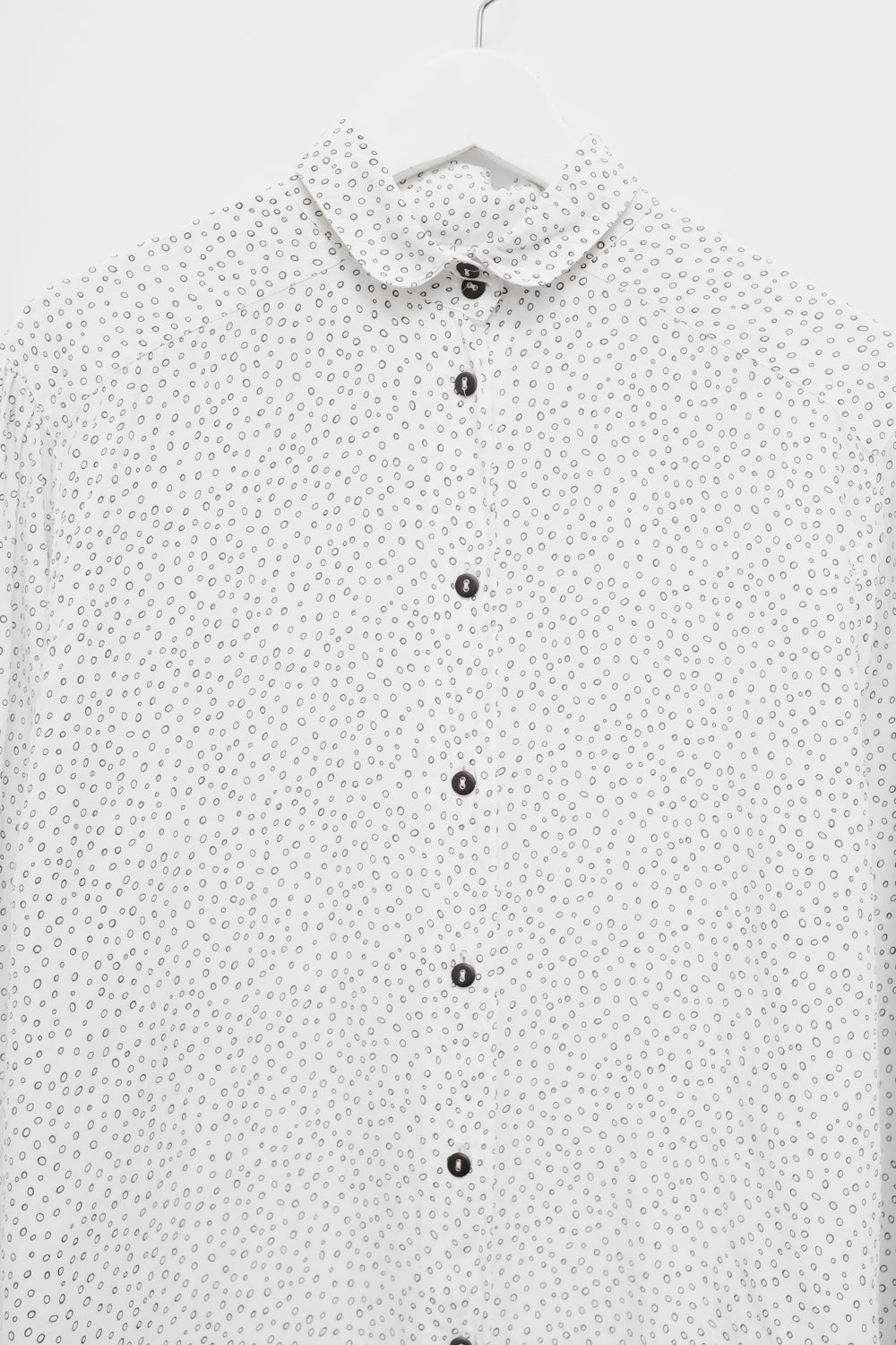 PURE VISCOSE POLKA DOTS WHITE SHIRT
