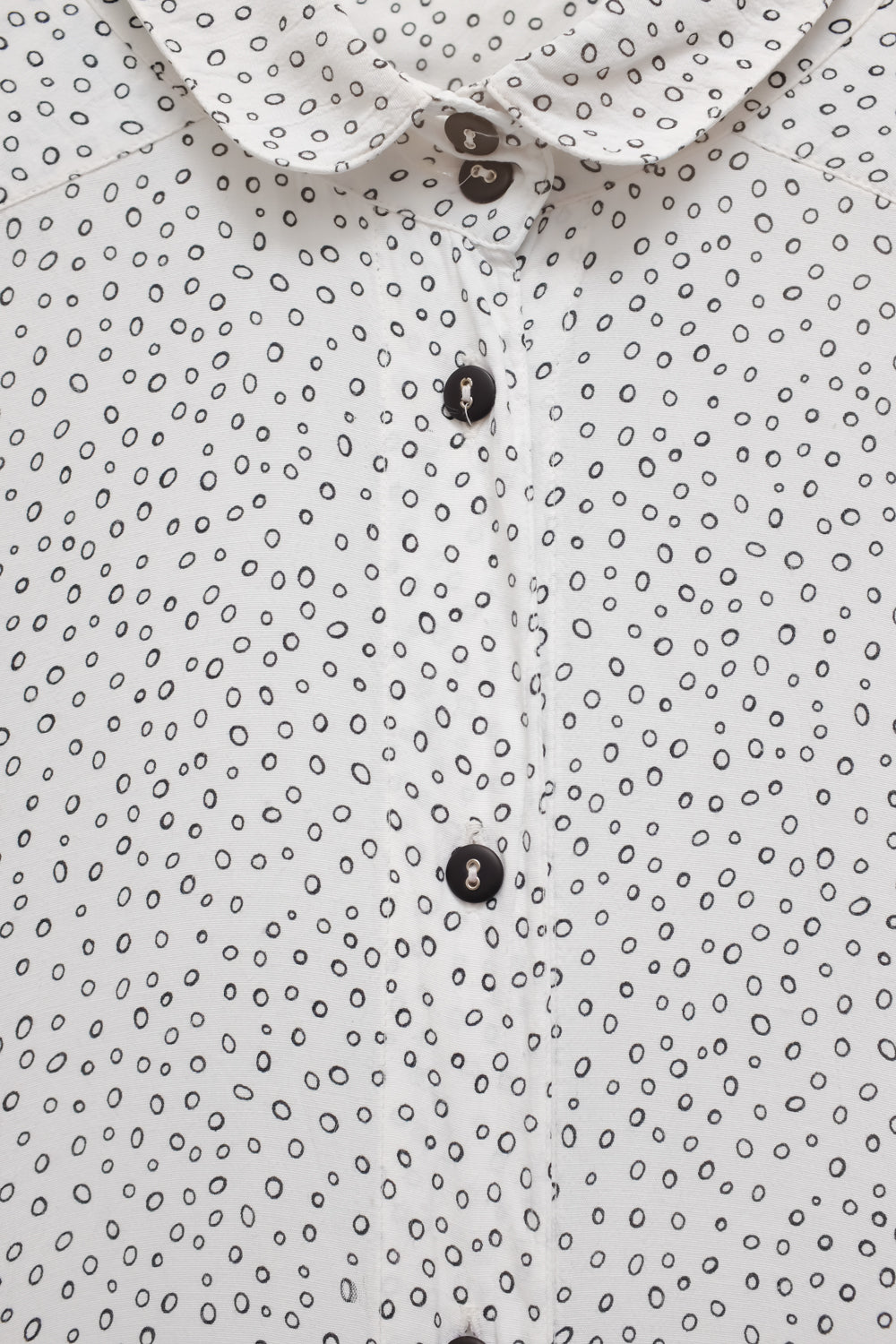 PURE VISCOSE POLKA DOTS WHITE SHIRT