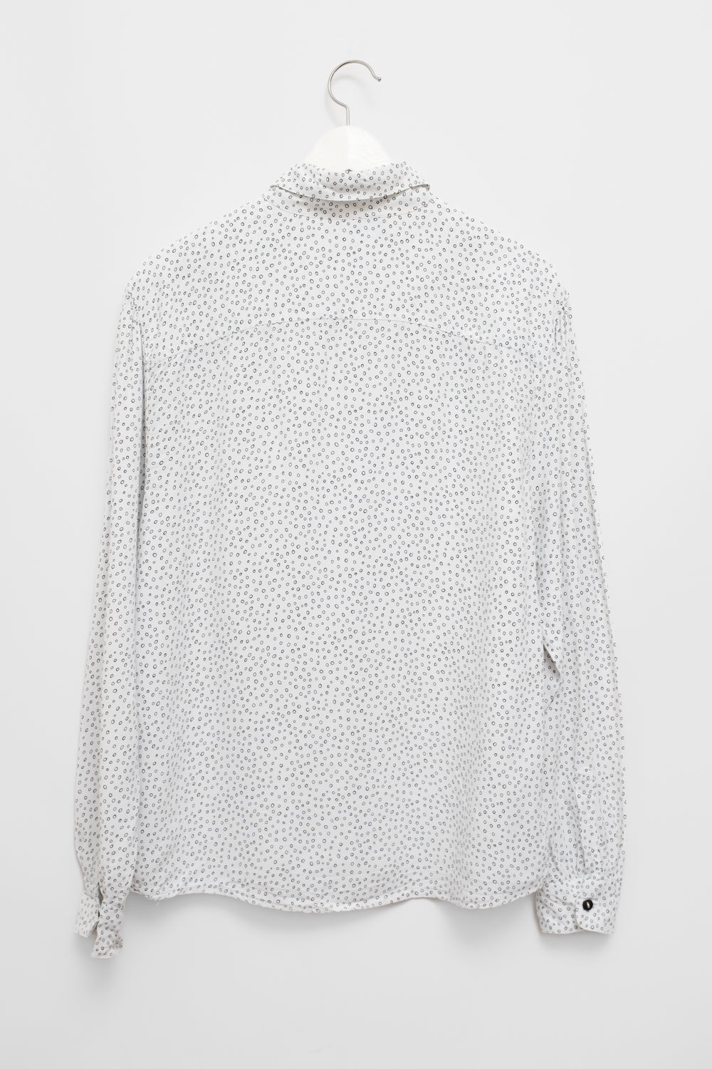 PURE VISCOSE POLKA DOTS WHITE SHIRT