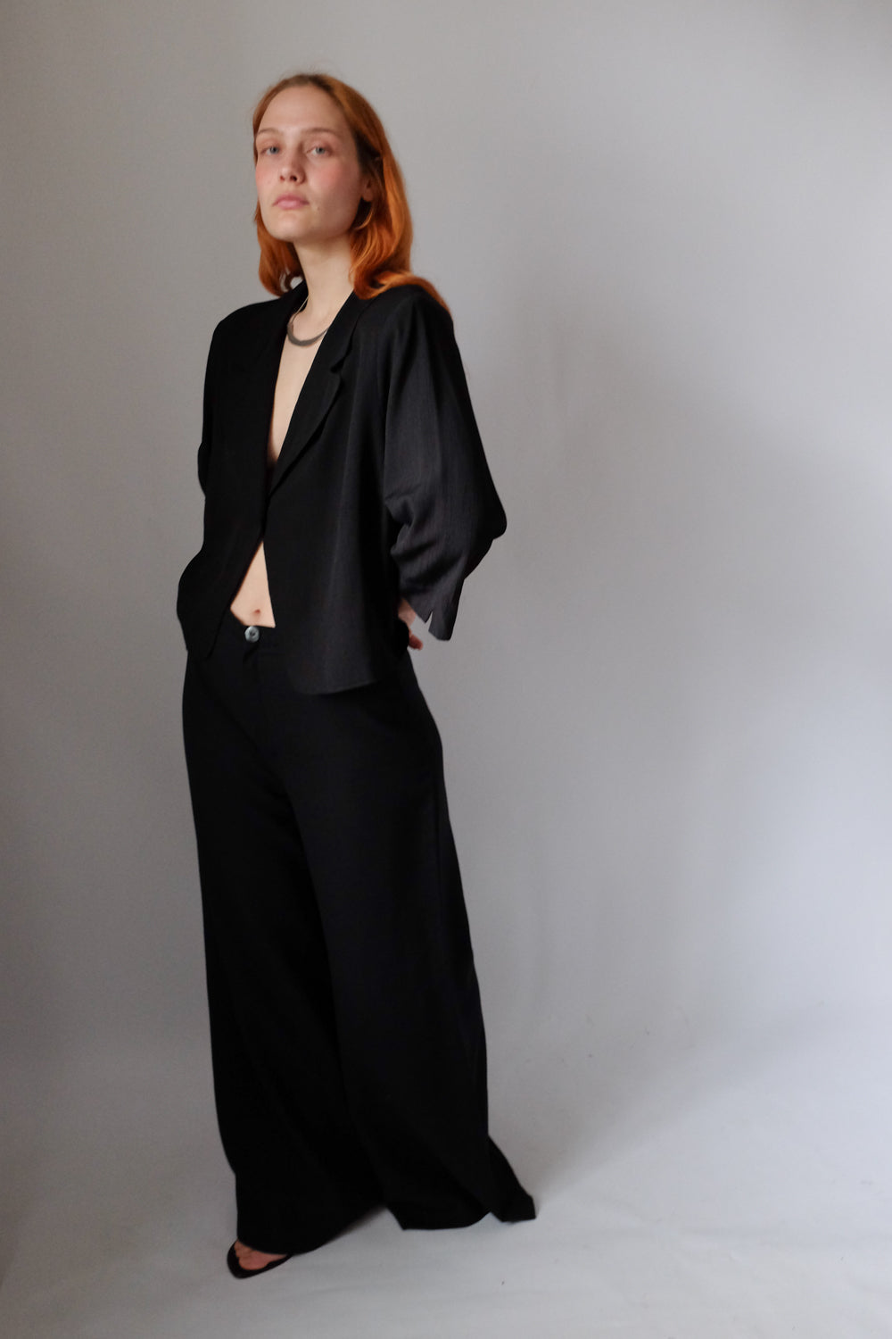 CROP VINTAGE BLACK RELAX BLAZER