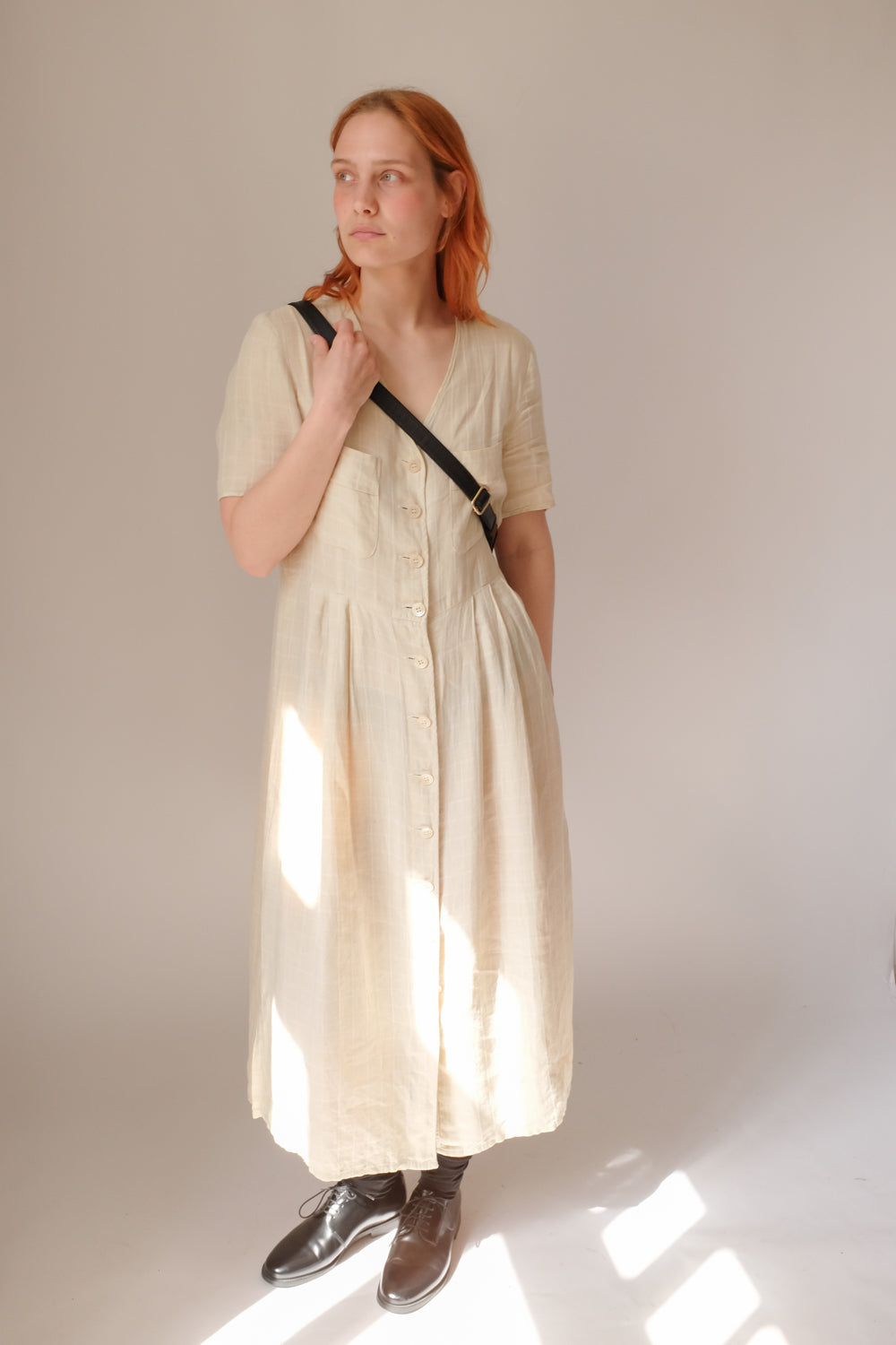 PURE LINEN CREAM BOGNER DRESS