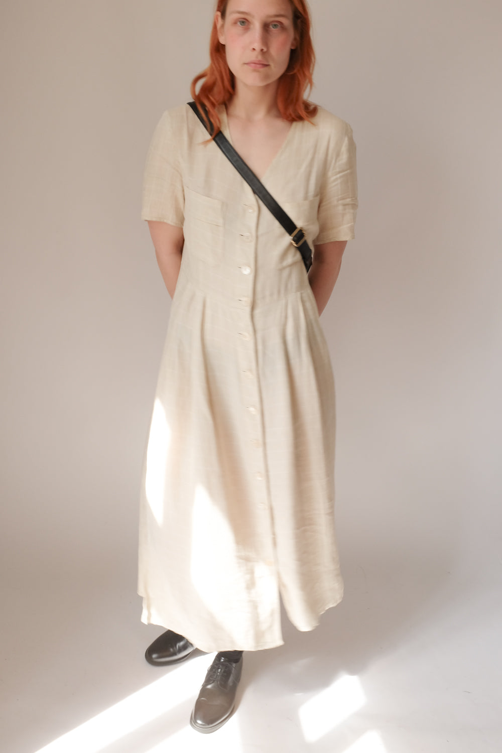 PURE LINEN CREAM BOGNER DRESS