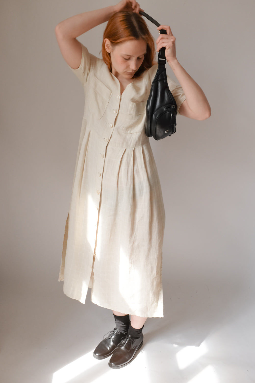 PURE LINEN CREAM BOGNER DRESS