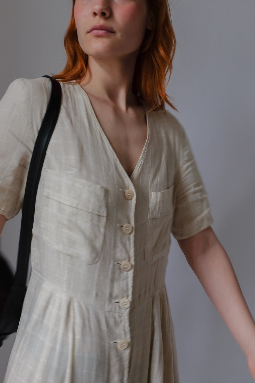 PURE LINEN CREAM BOGNER DRESS