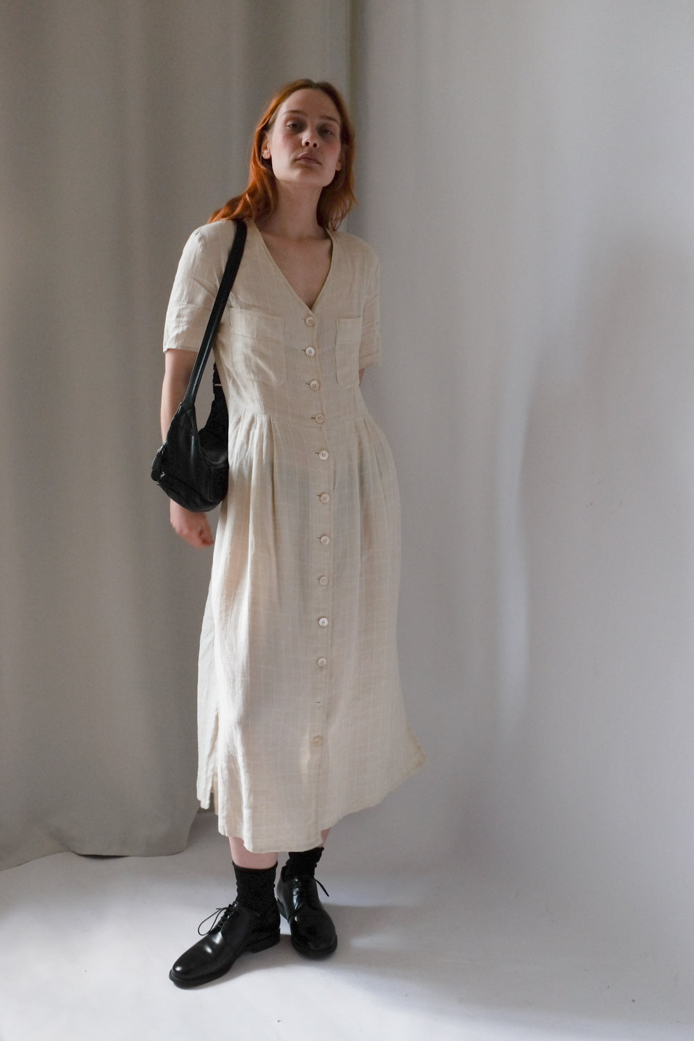 PURE LINEN CREAM BOGNER DRESS