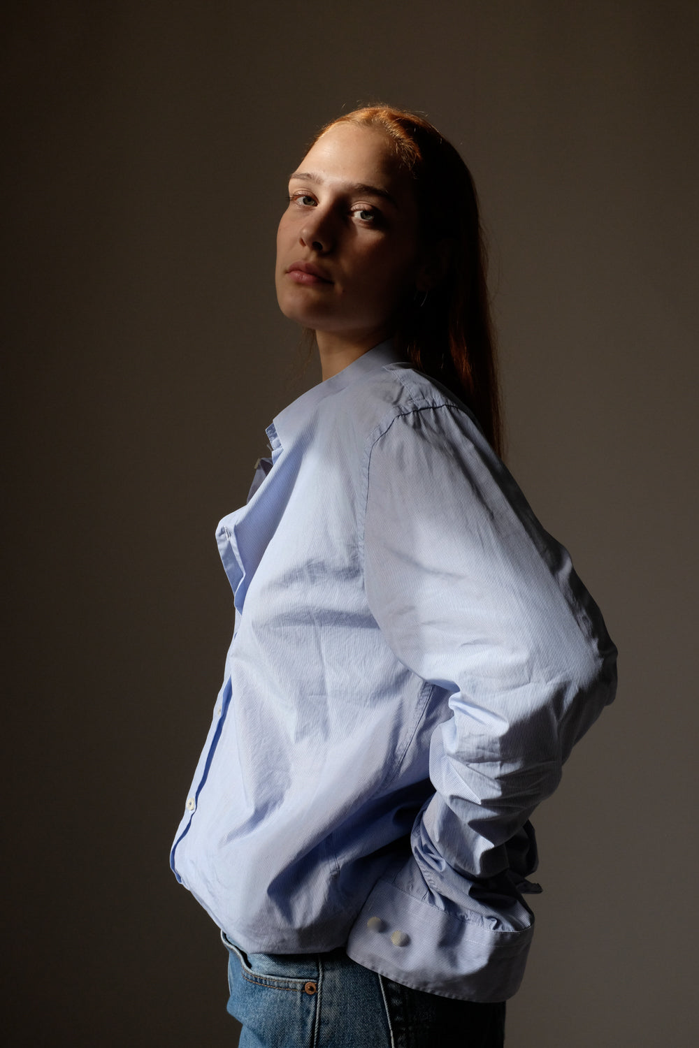 PURE COTTON A.P.C. BLUE OVERSIZE SHIRT