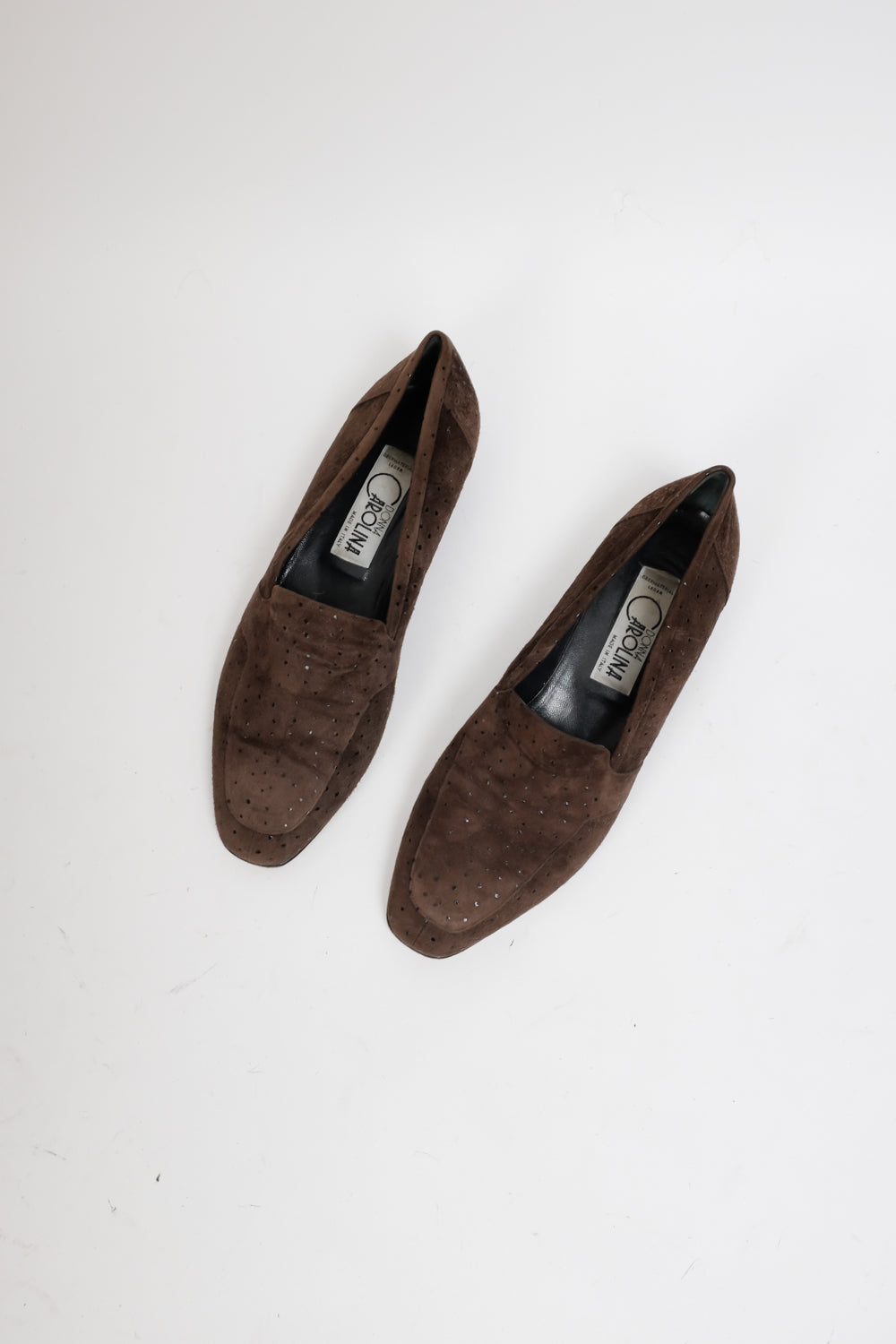 ITALY BROWN SUEDE LEATHER LOAFERS 40