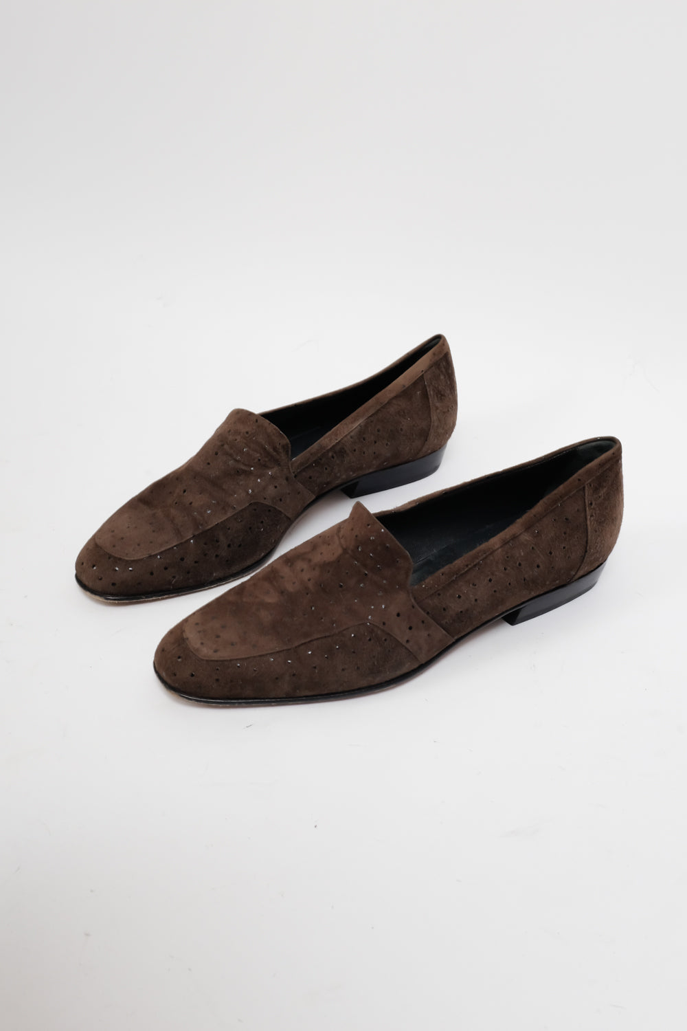 ITALY BROWN SUEDE LEATHER LOAFERS 40