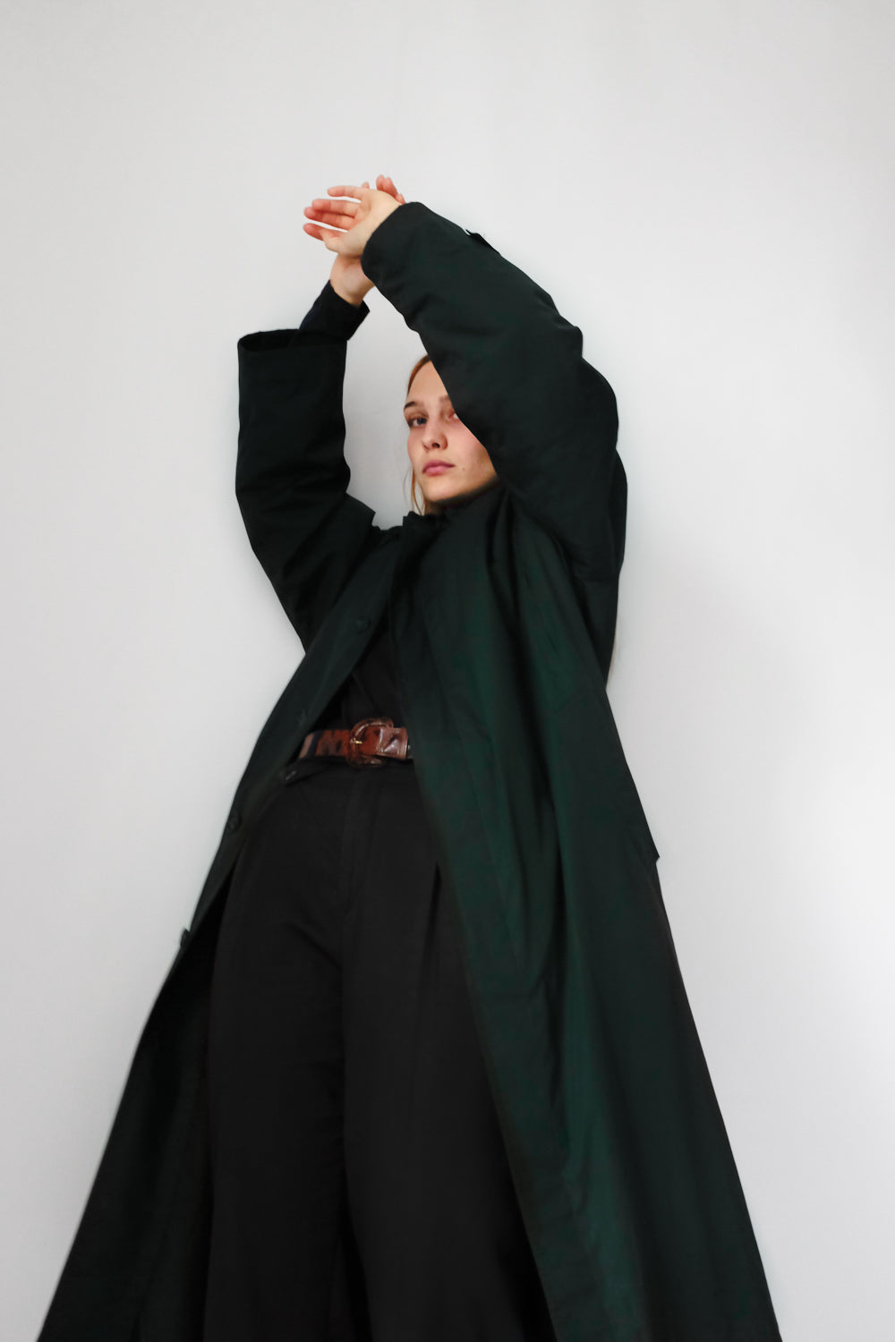 GREEN VINTAGE COAT WITH WOOL LINING