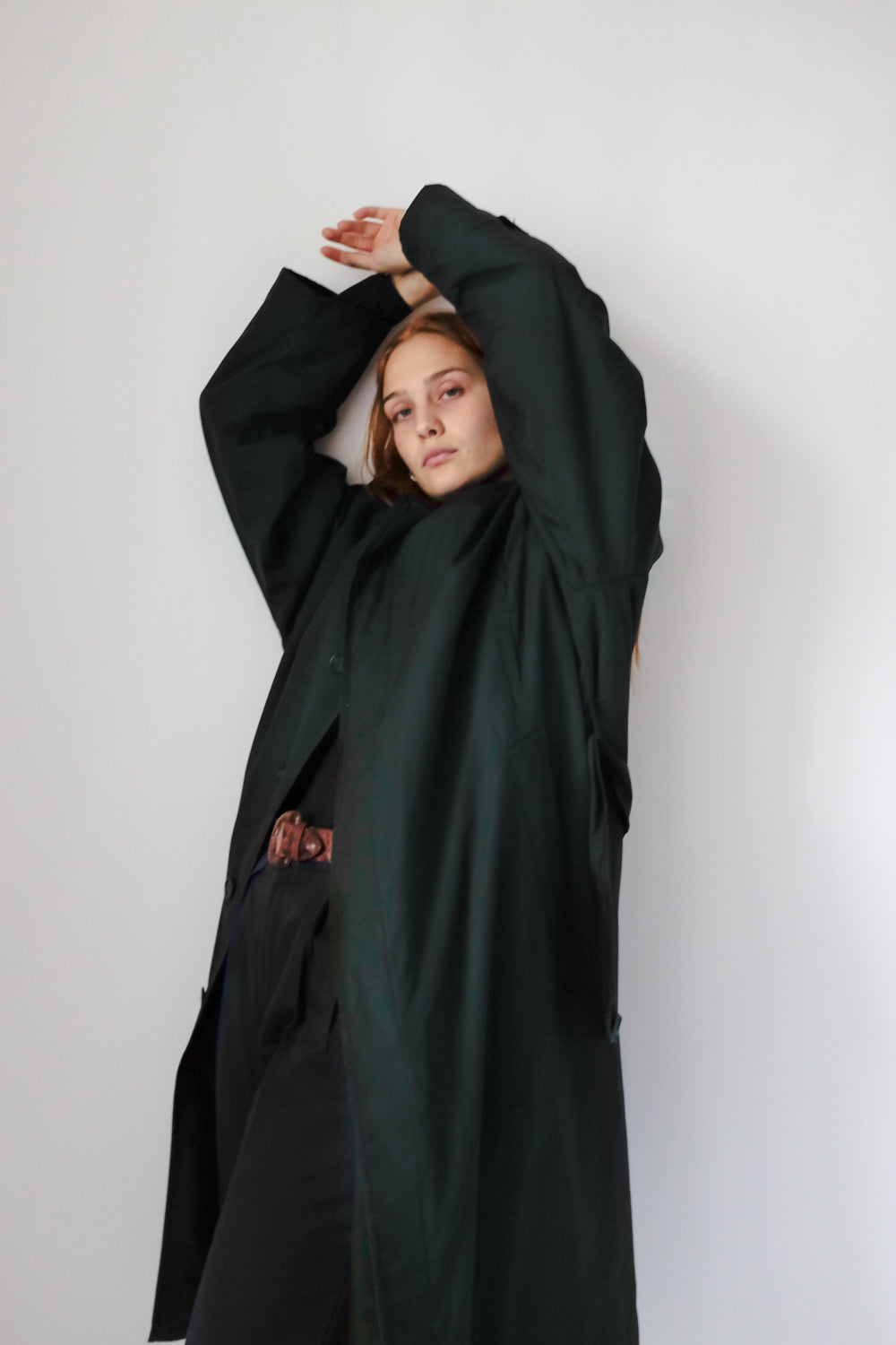 GREEN VINTAGE COAT WITH WOOL LINING