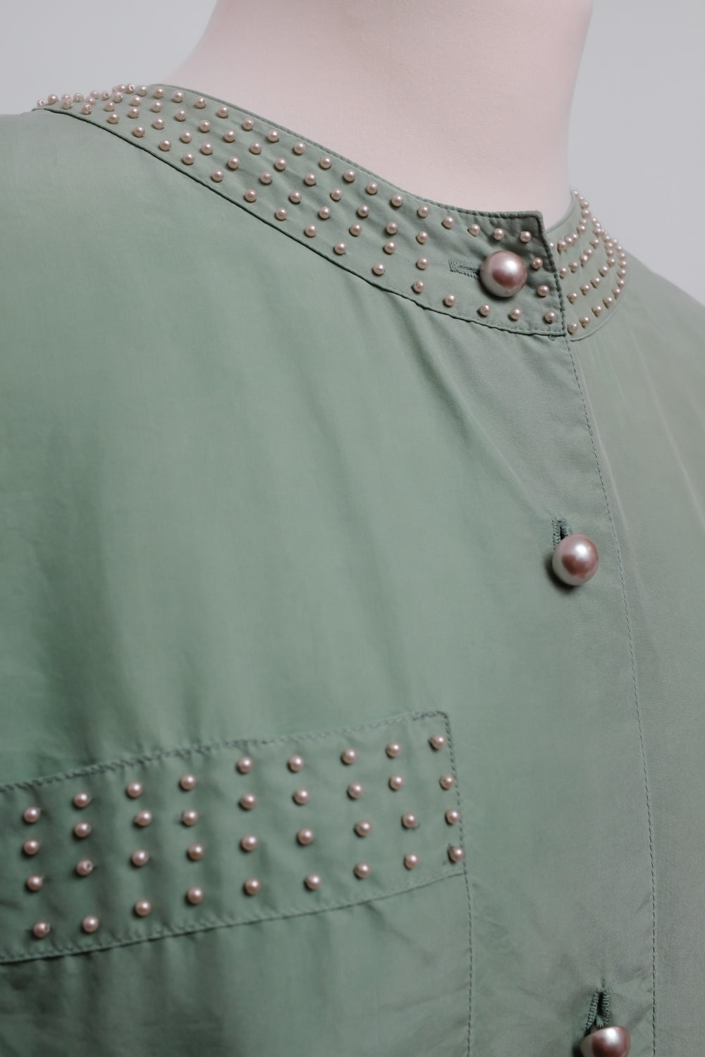 PURE SILK PEARL MINT VINTAGE SHIRT