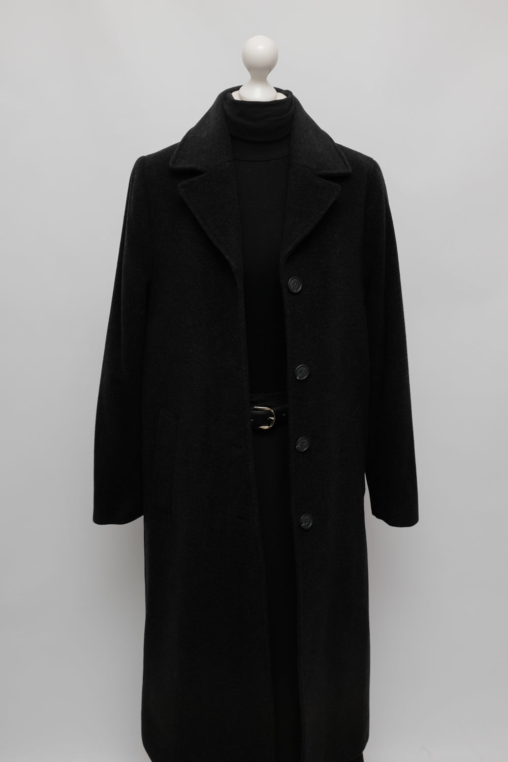 CLASSY WOOL CASHMERE ANTHRACITE VINTAGE COAT