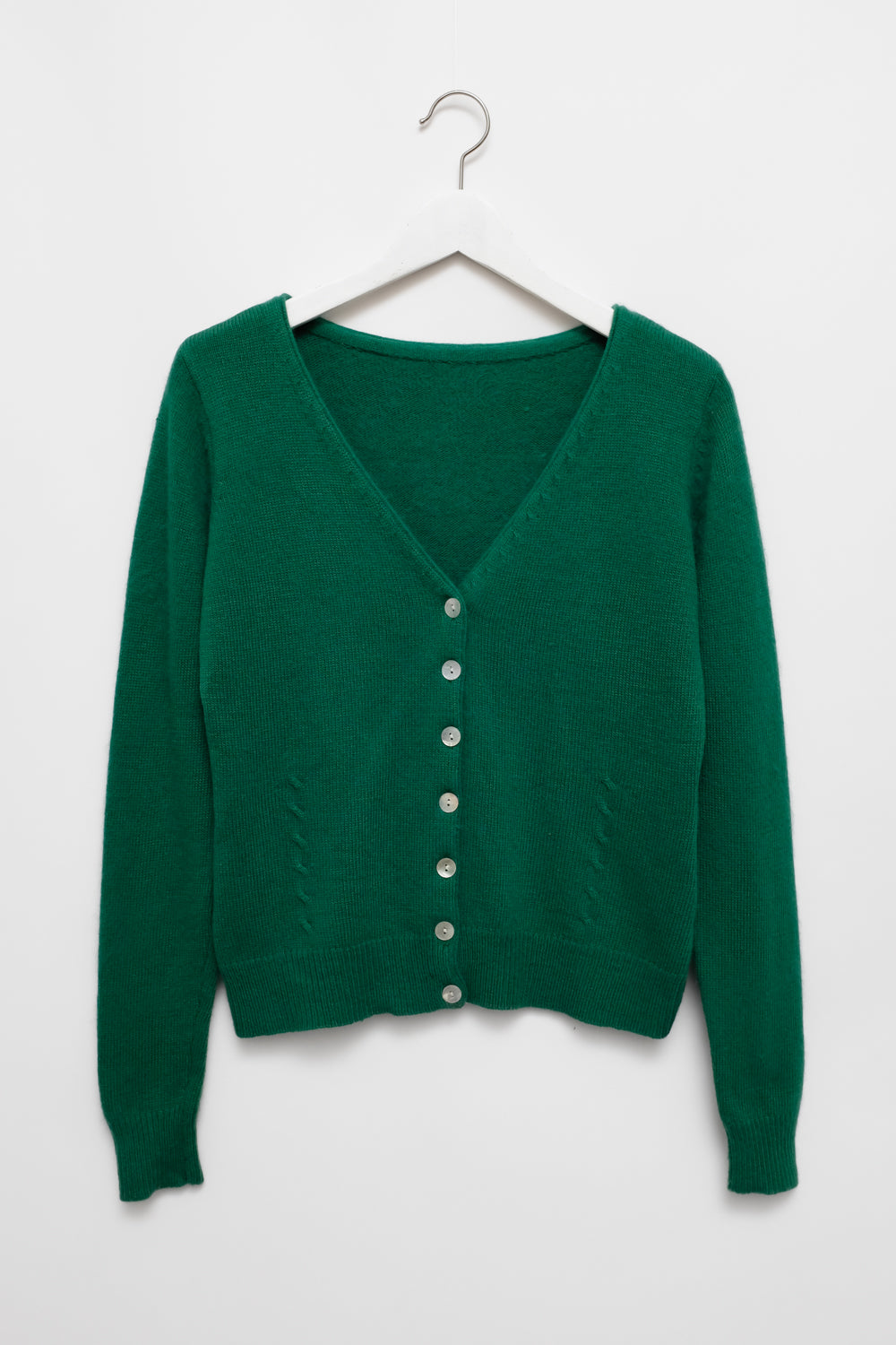 SOFTY WOOL GREEN CARDIGAN SWEATER