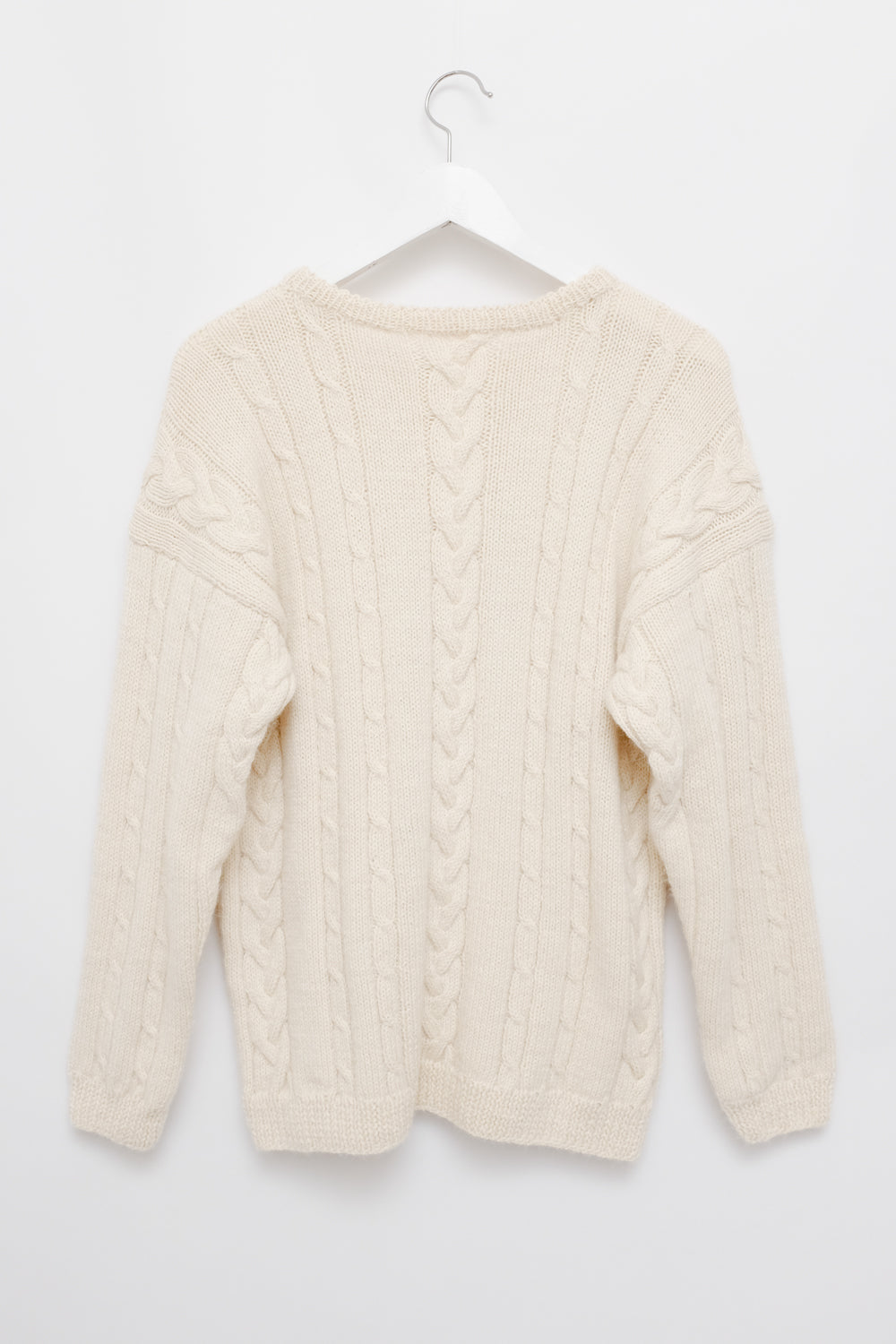 HANDMADE CABLE KNIT WOOL VINTAGE SWEATER
