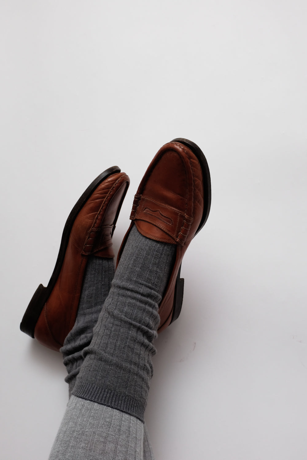 ITALY 40 BROWN VINTAGE LEATHER SLIPPER