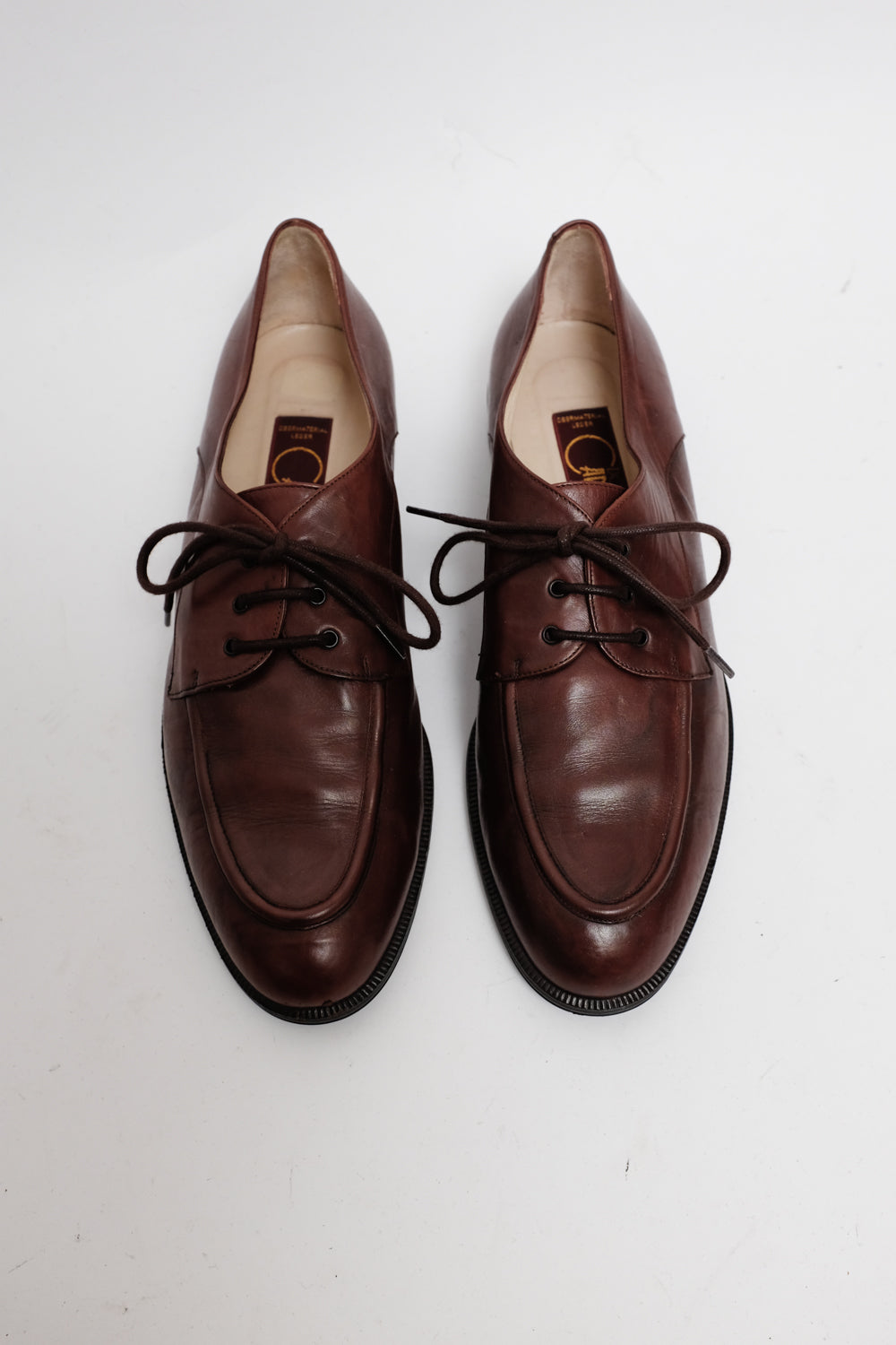 ITALY BROWN LEATHER LACE UP BROGUES 39,5