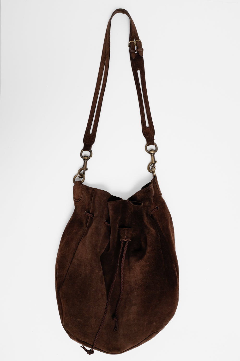 STRENESSE XL BROWN SUEDE LEATHER BAG