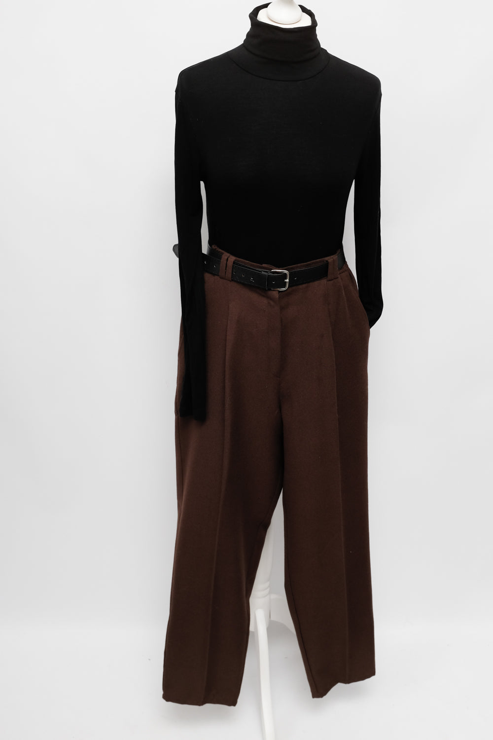 VINTAGE BROWN COSY WARM PLEATED TROUSERS