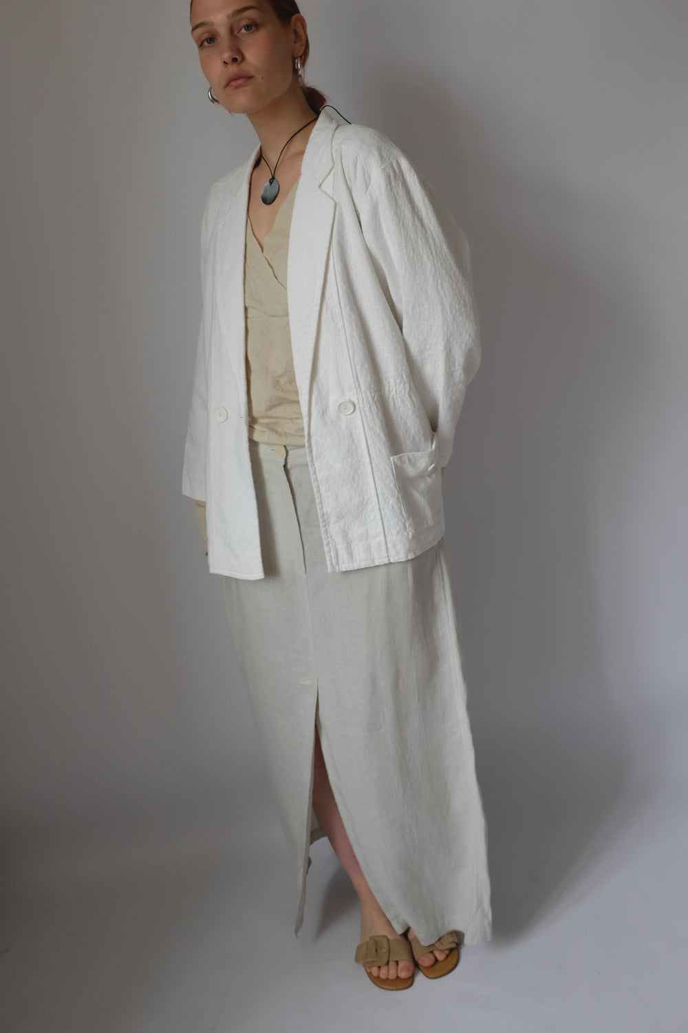 PURE LINEN STRENESSE MAXI SKIRT