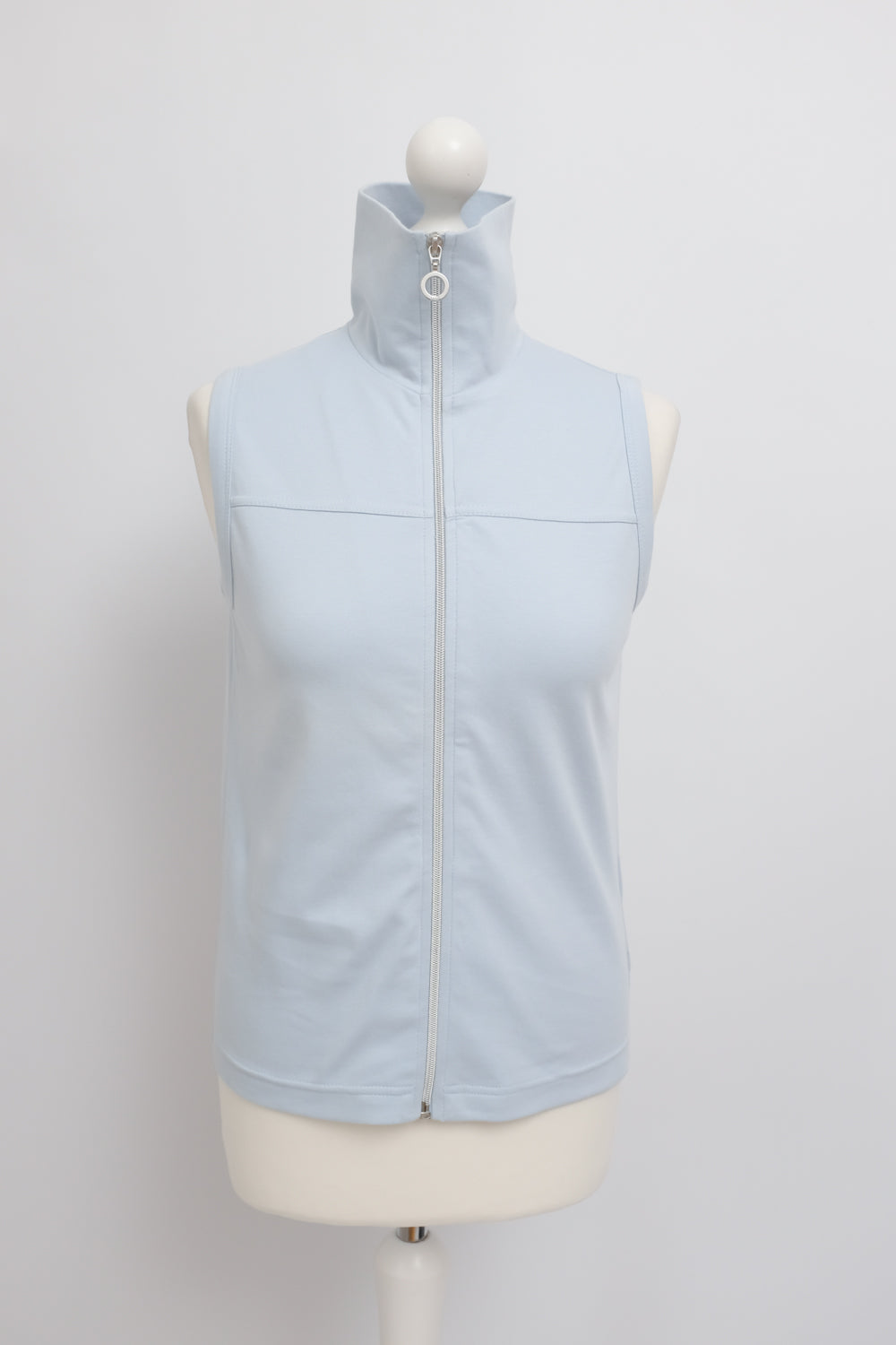 ZIP PALE BLUE VINTAGE VEST TOP