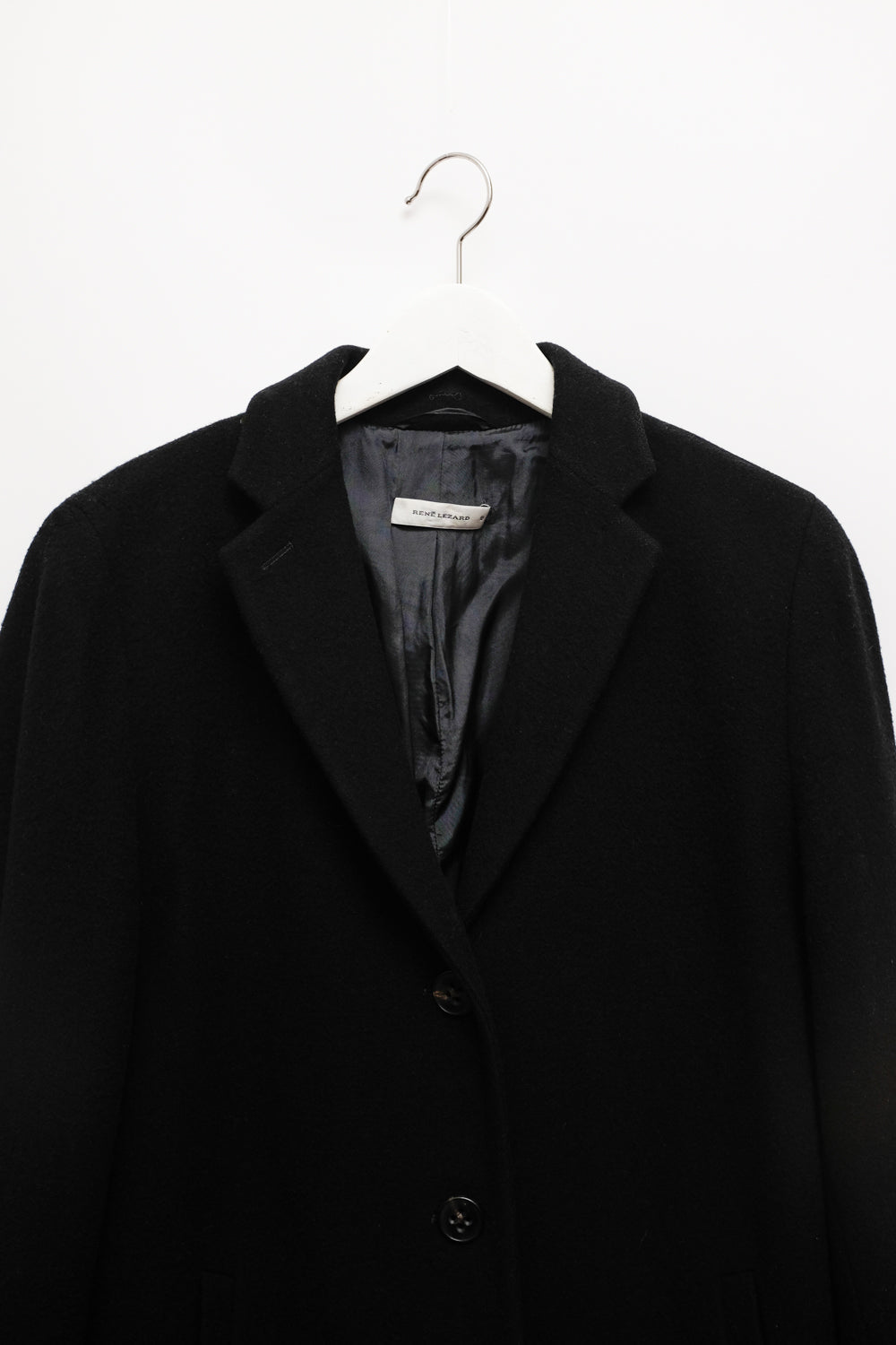 RENÉ LEZARD BLACK WOOL CASHMERE COAT