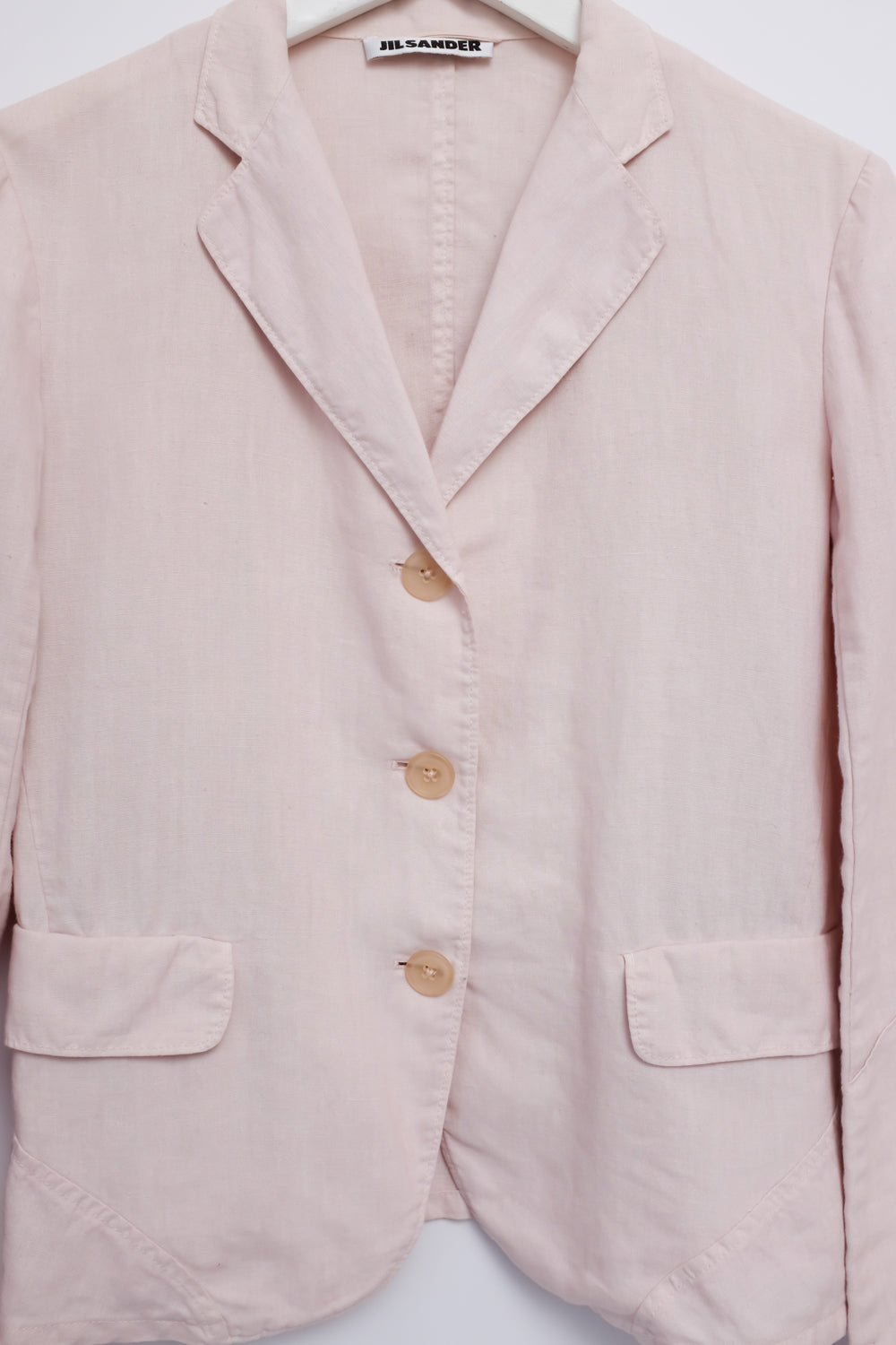 JIL SANDER PURE LINEN PASTEL ROSE BLAZER