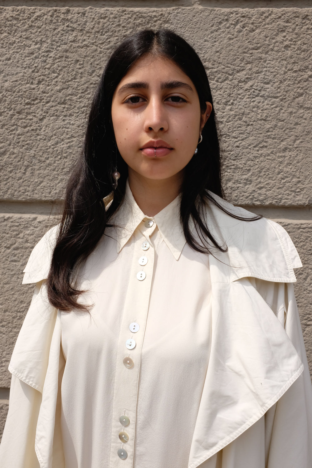 CREAM VINTAGE LONG TRENCH COAT