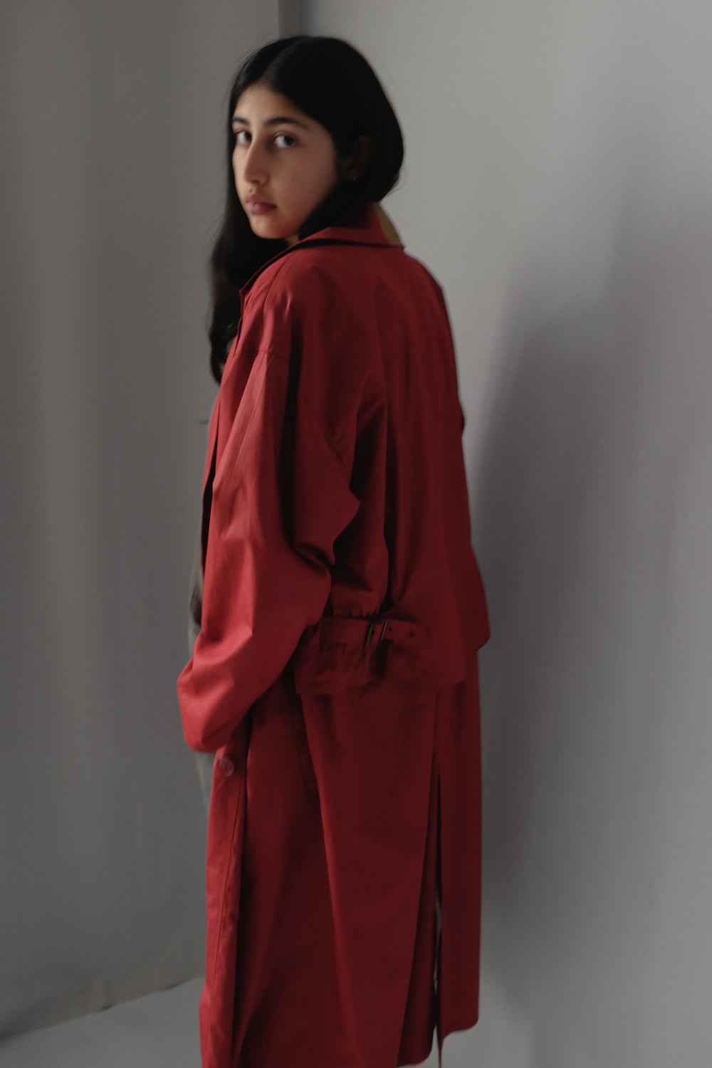 RED VINTAGE TRENCH COAT