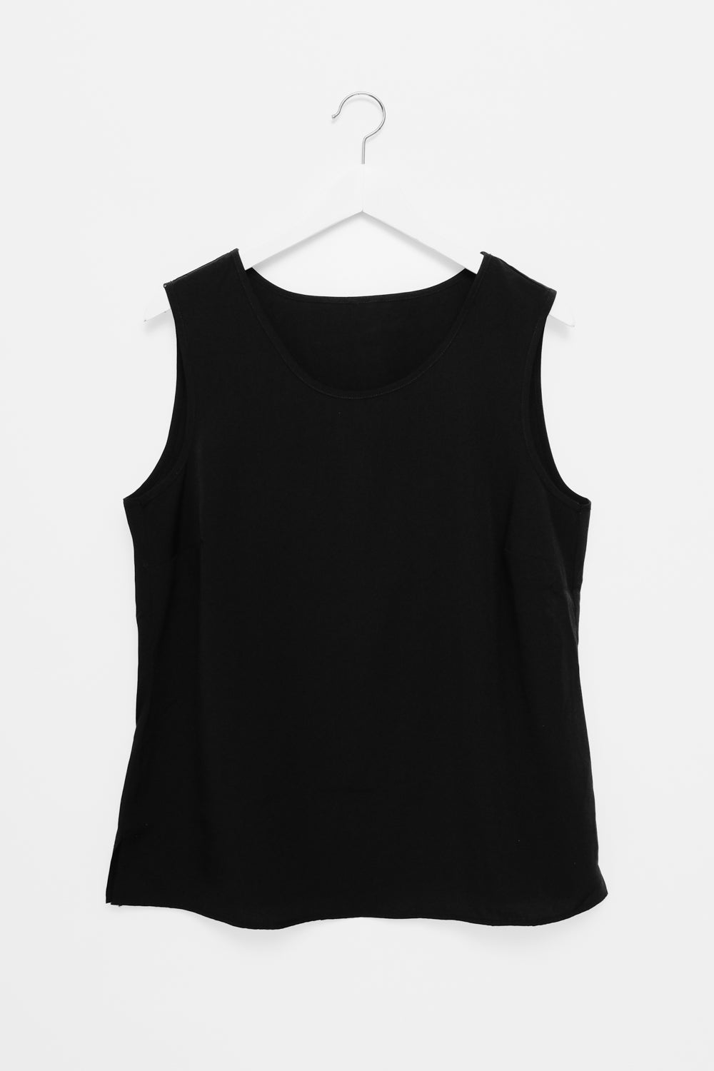 BLACK VISCOSE TANK VEST SHIRT