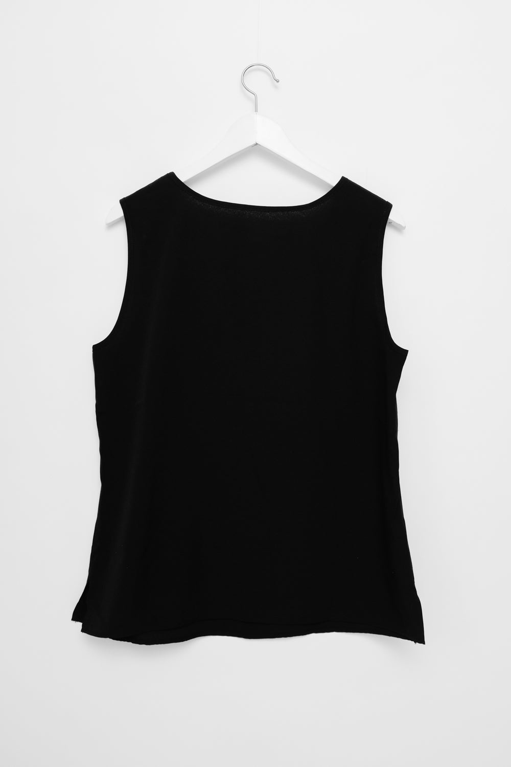 BLACK VISCOSE TANK VEST SHIRT