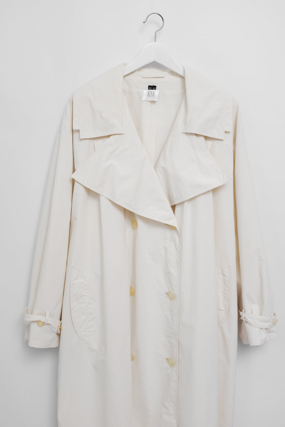 CREAM VINTAGE LONG TRENCH COAT