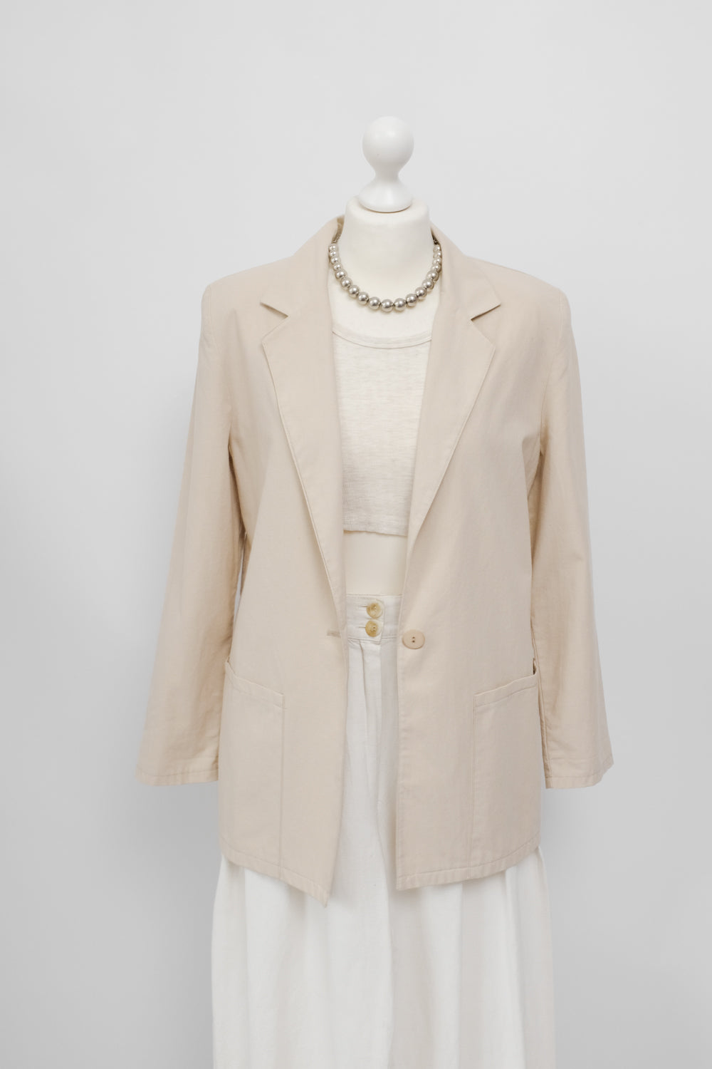 PURE COTTON BEIGE VINTAGE SUMMER BLAZER