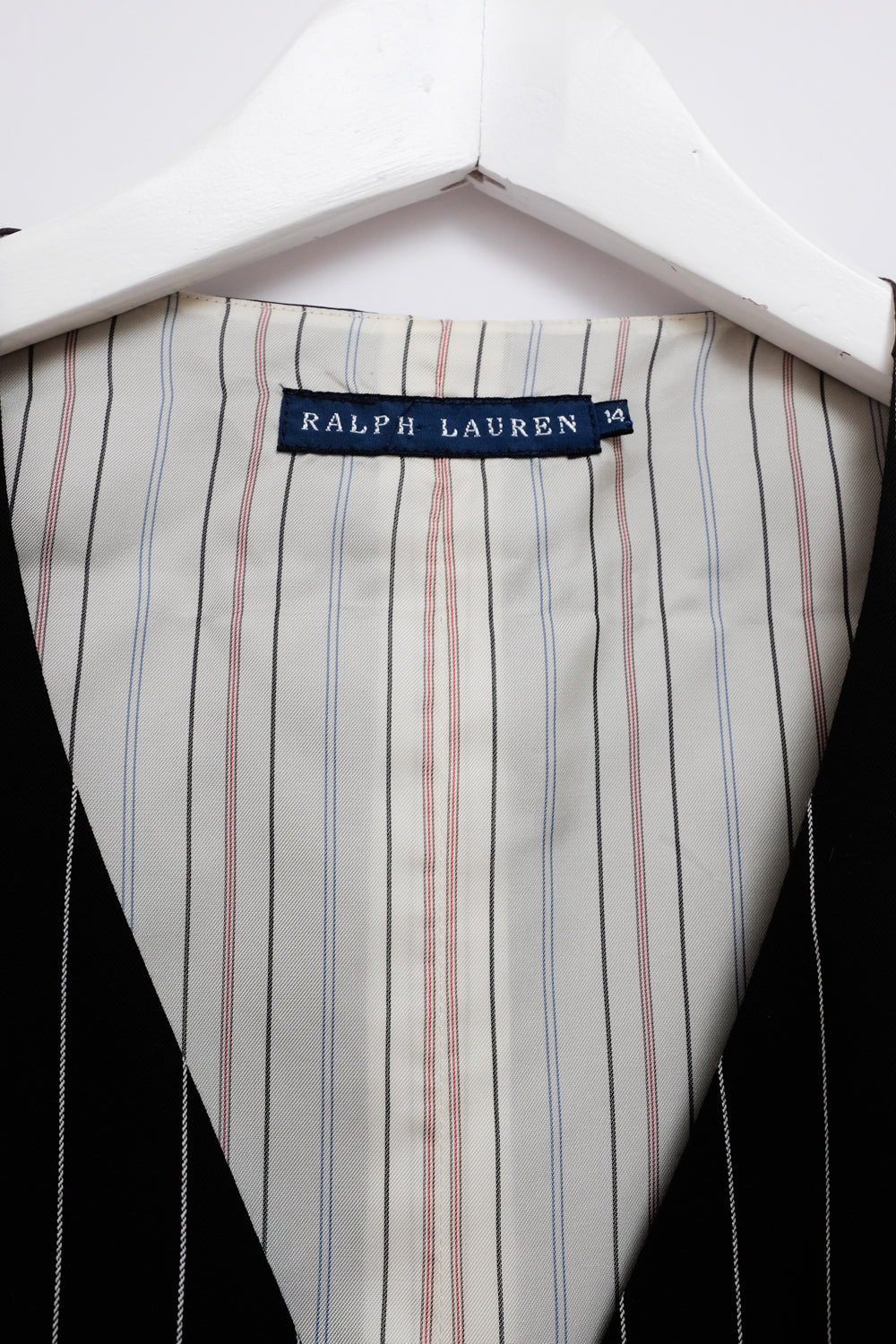 RALPH LAUREN BLACK STRIPED SUIT VEST