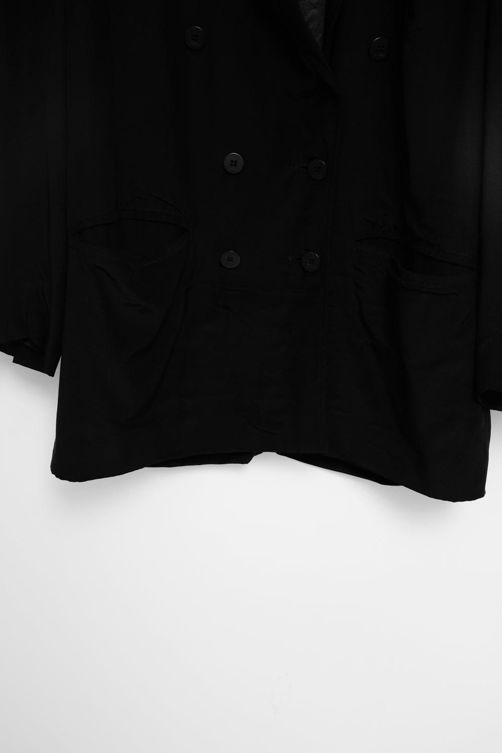 PURE SILK BLACK BOXY VINTAGE BLAZER
