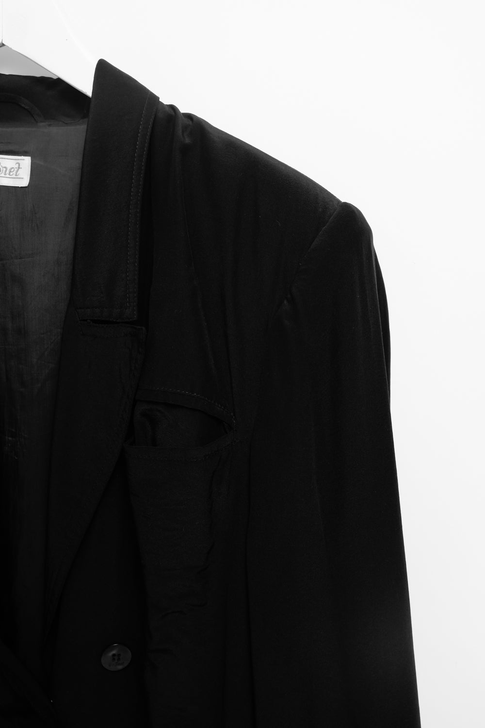 PURE SILK BLACK BOXY VINTAGE BLAZER