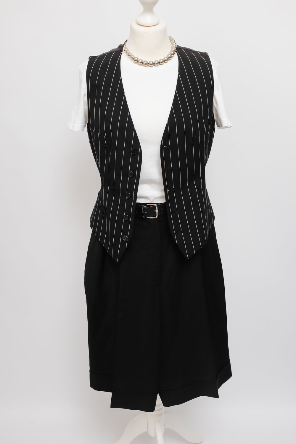 RALPH LAUREN BLACK STRIPED SUIT VEST