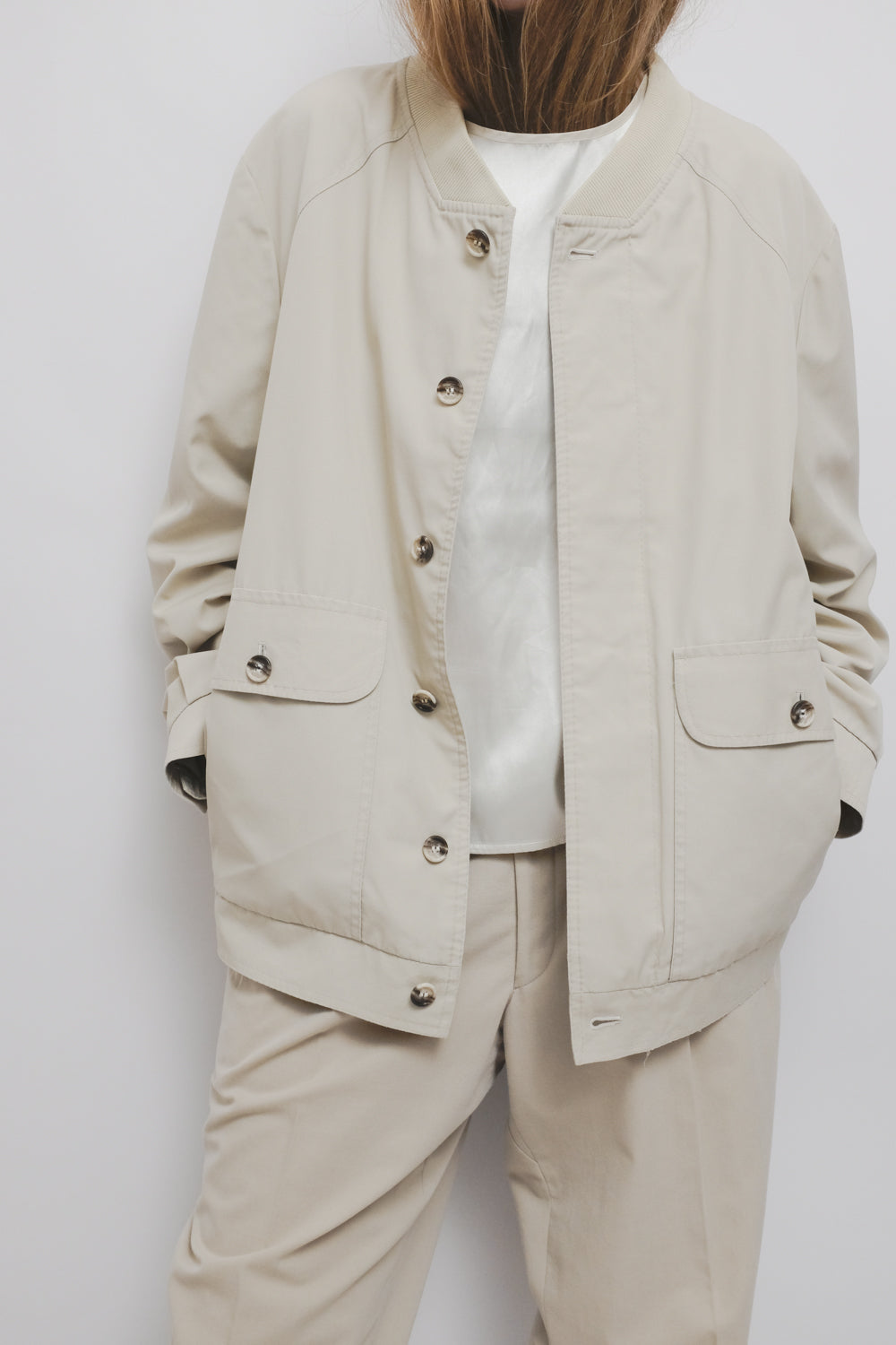 VINTAGE BEIGE BOMBER JACKET